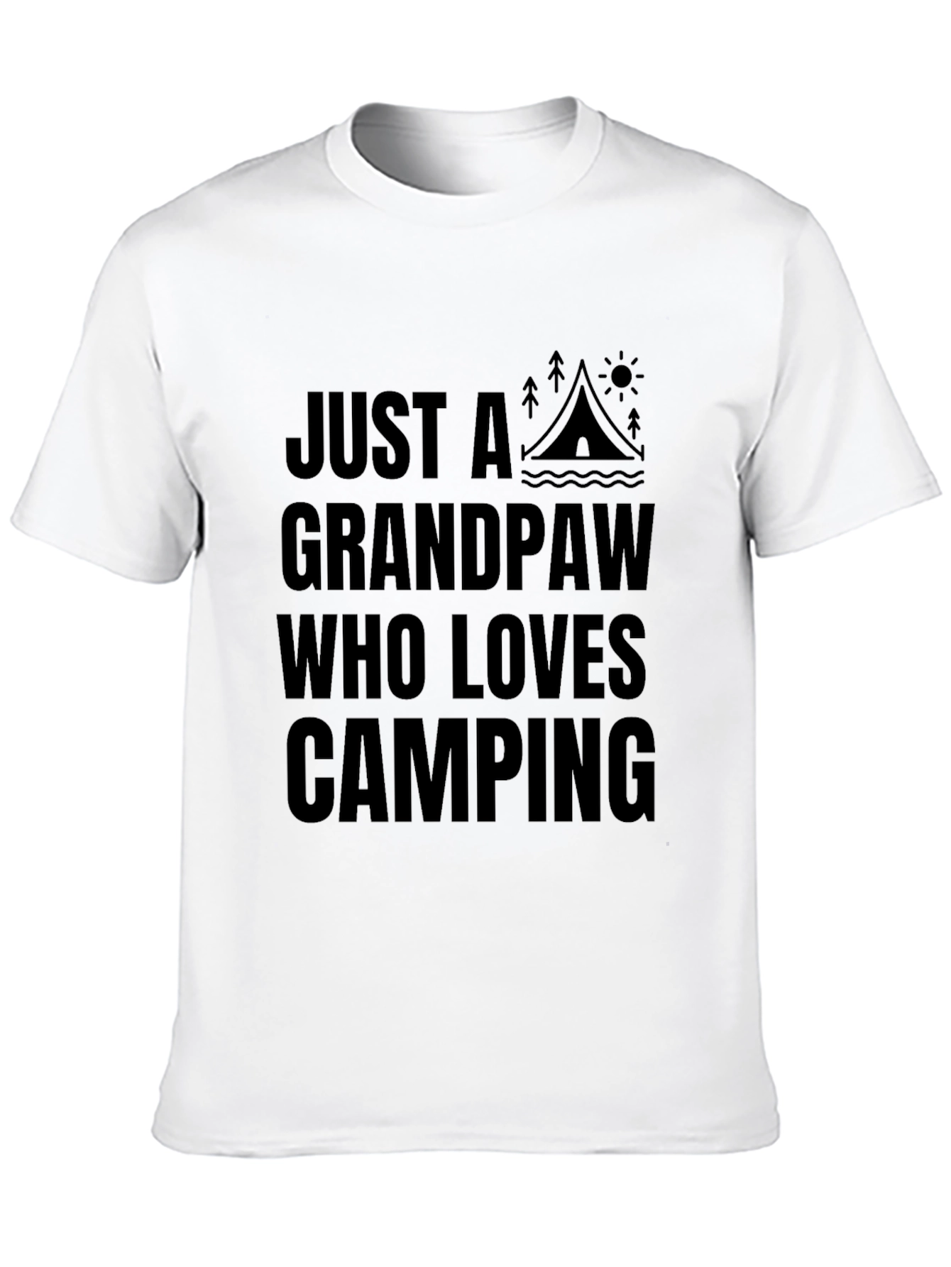 Grandpaw Loves Camping Graphic Tee - Black Cotton Shirt