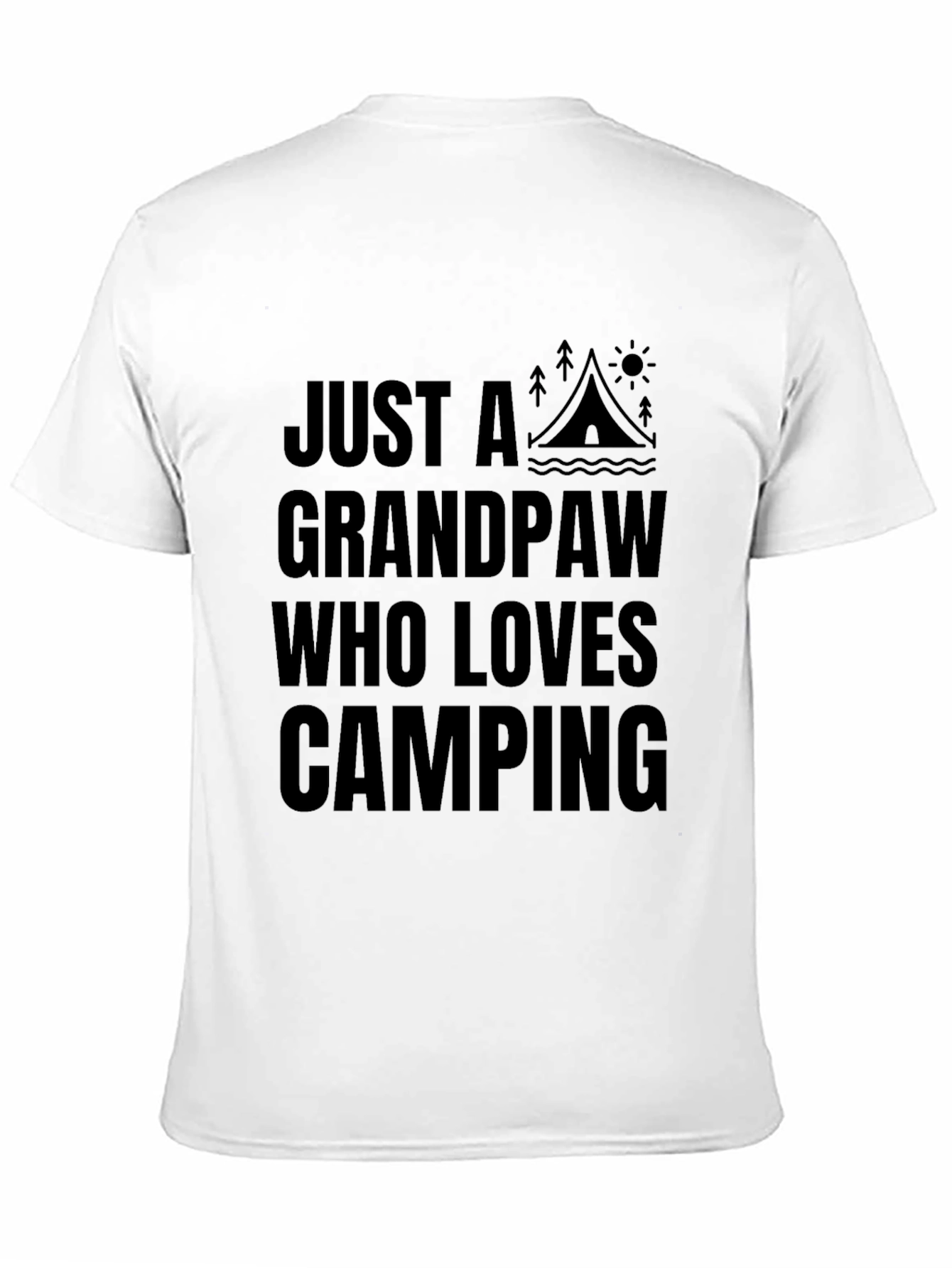Grandpaw Loves Camping Graphic Tee - Black Cotton Shirt
