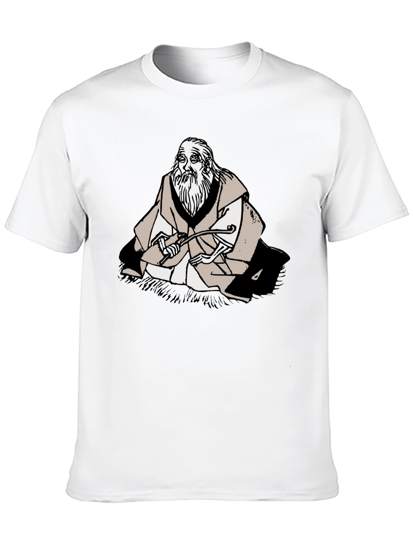 Wise Old Man Graphic Tee - Unique Black T-Shirt