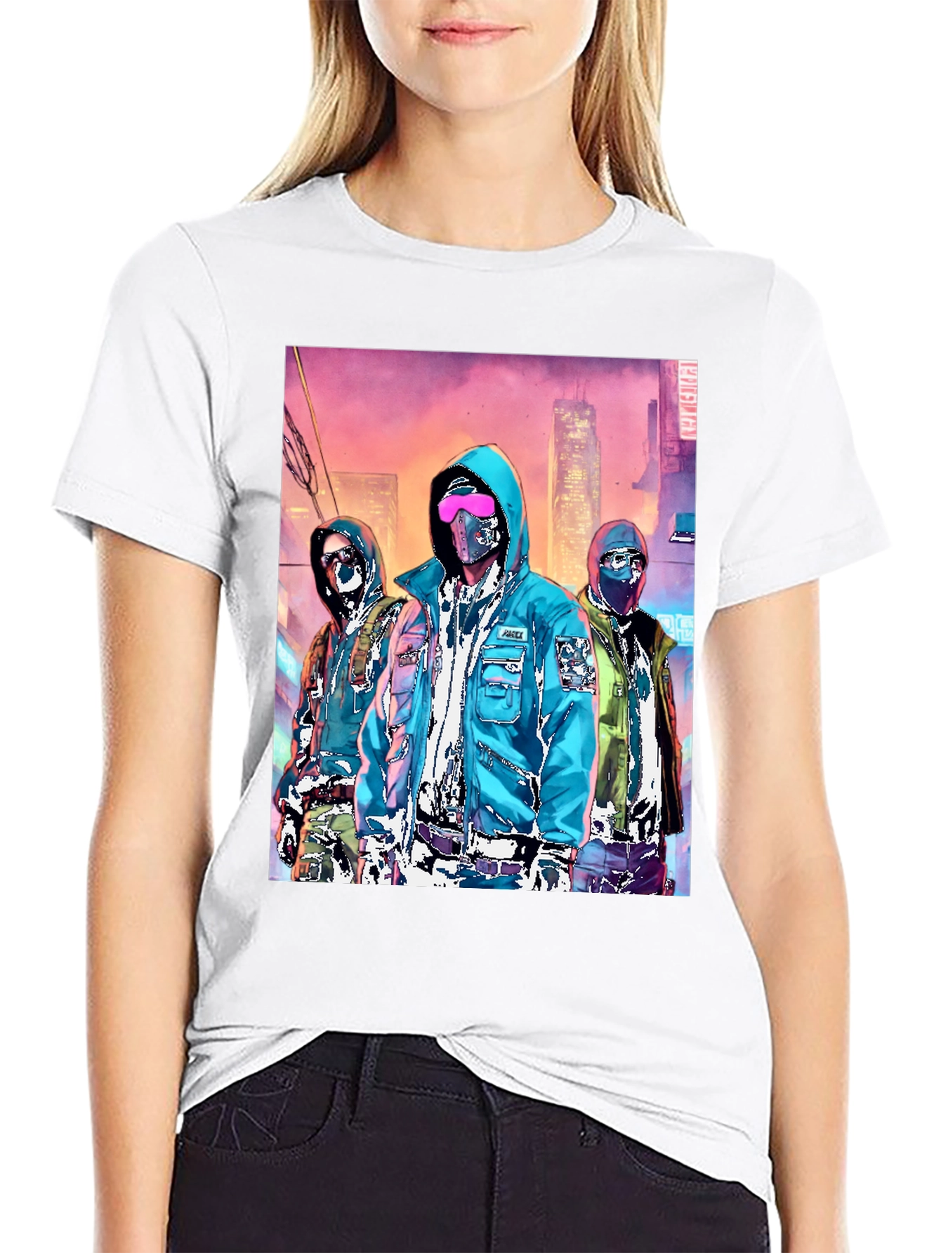 Cyberpunk Gang Graphic Tee - Urban Style
