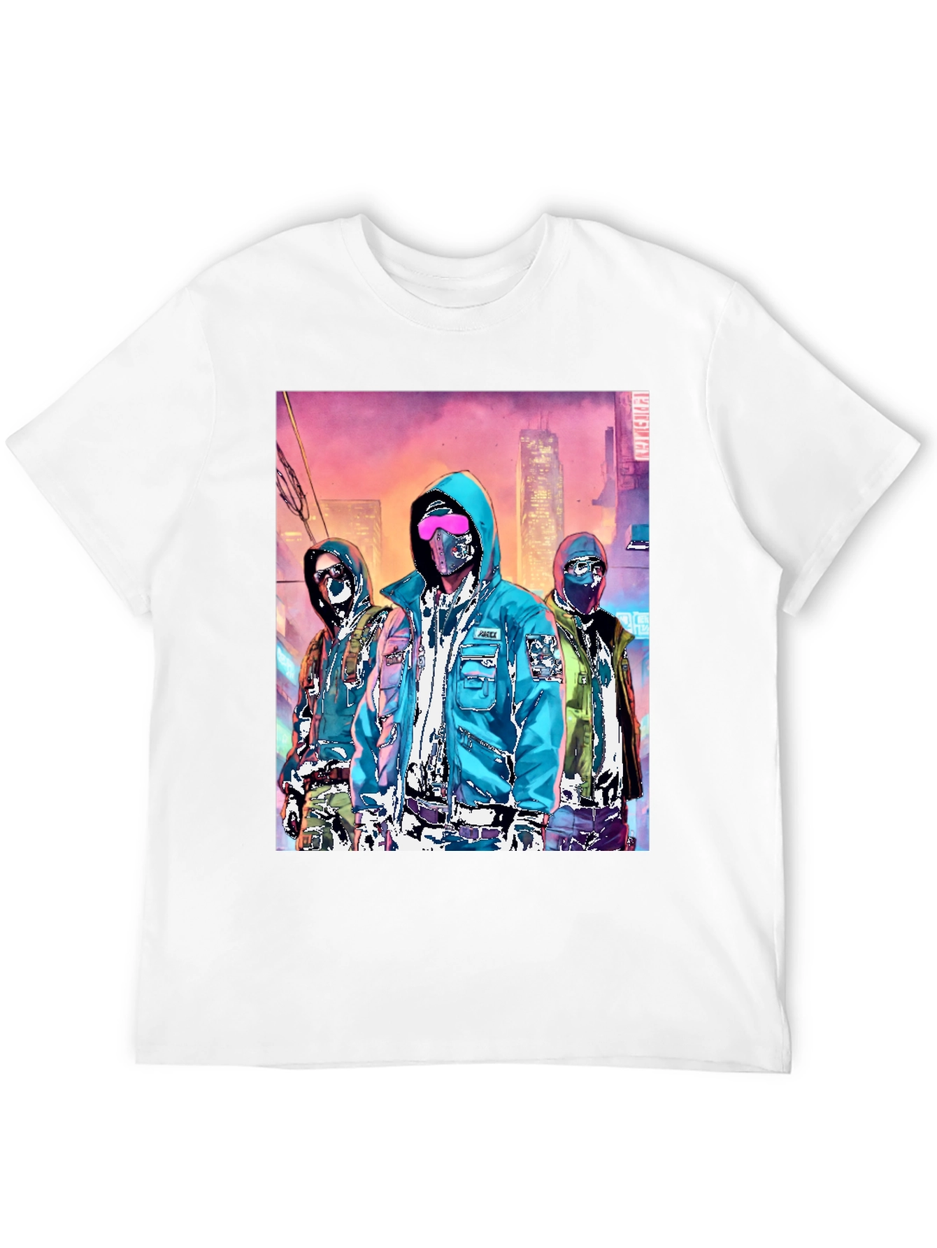 Cyberpunk Gang Graphic Tee - Urban Style