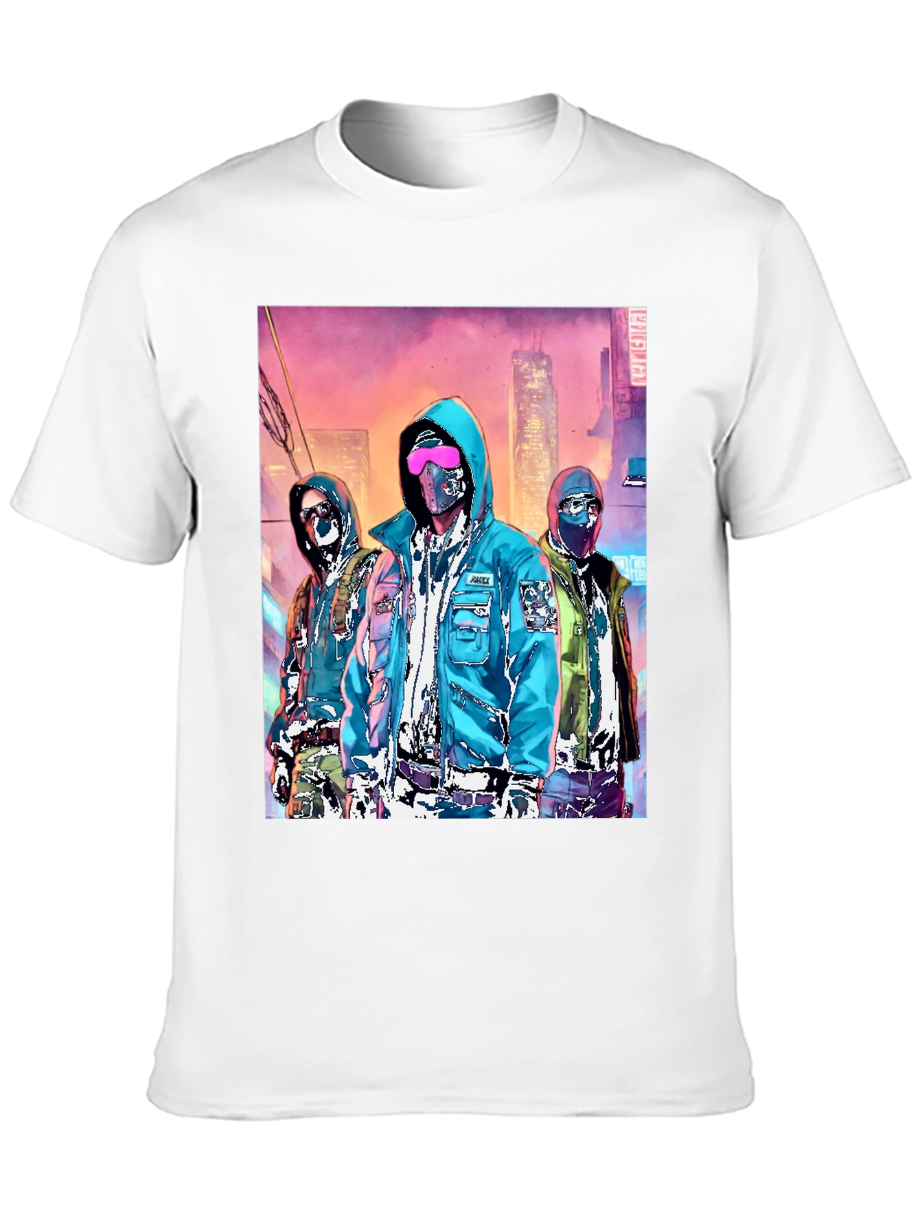 Cyberpunk Gang Graphic Tee - Urban Style