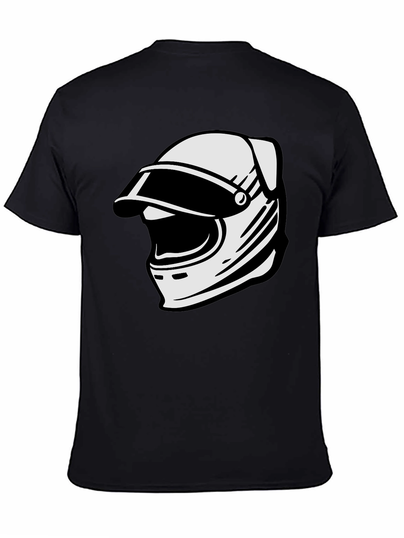 Retro Helmet Graphic Tee - Classic Black