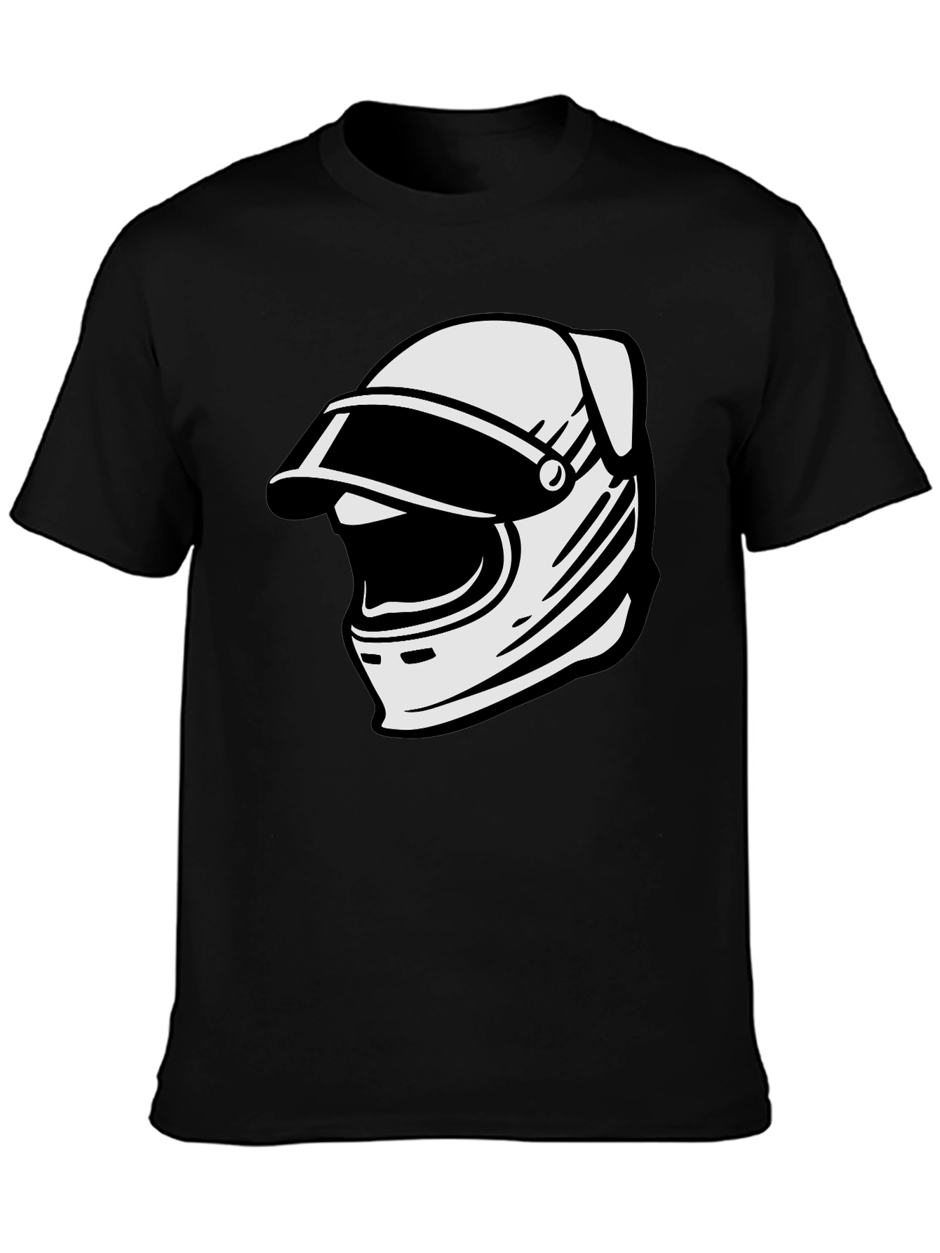 Retro Helmet Graphic Tee - Classic Black
