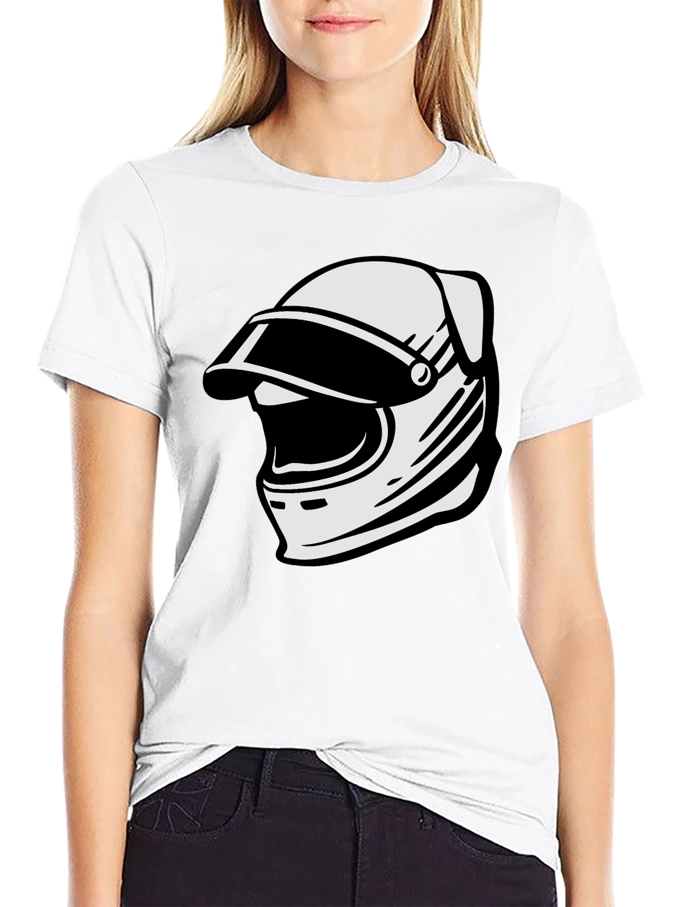 Retro Helmet Graphic Tee - Classic Black
