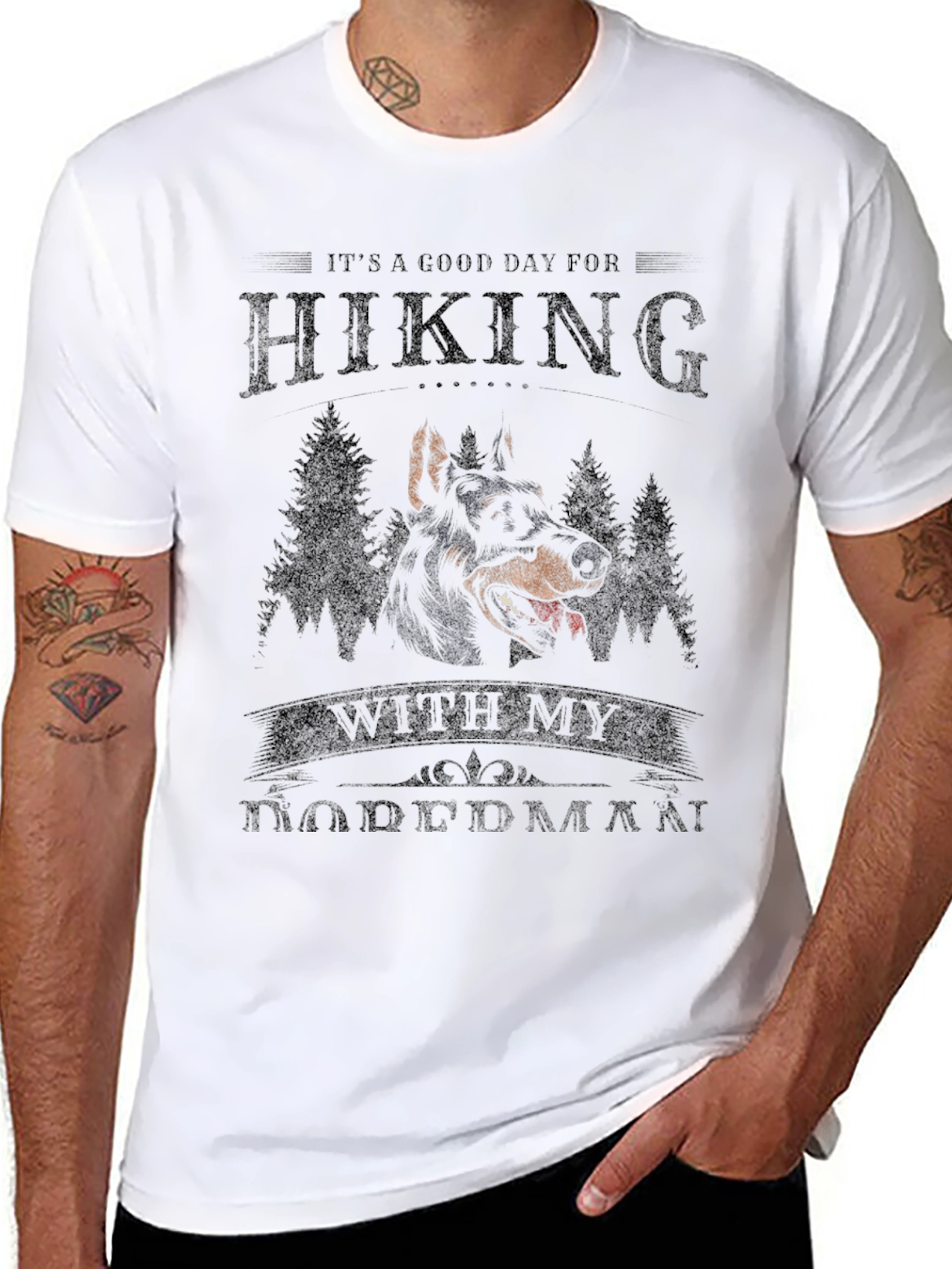 Hiking With My Doberman T-Shirt