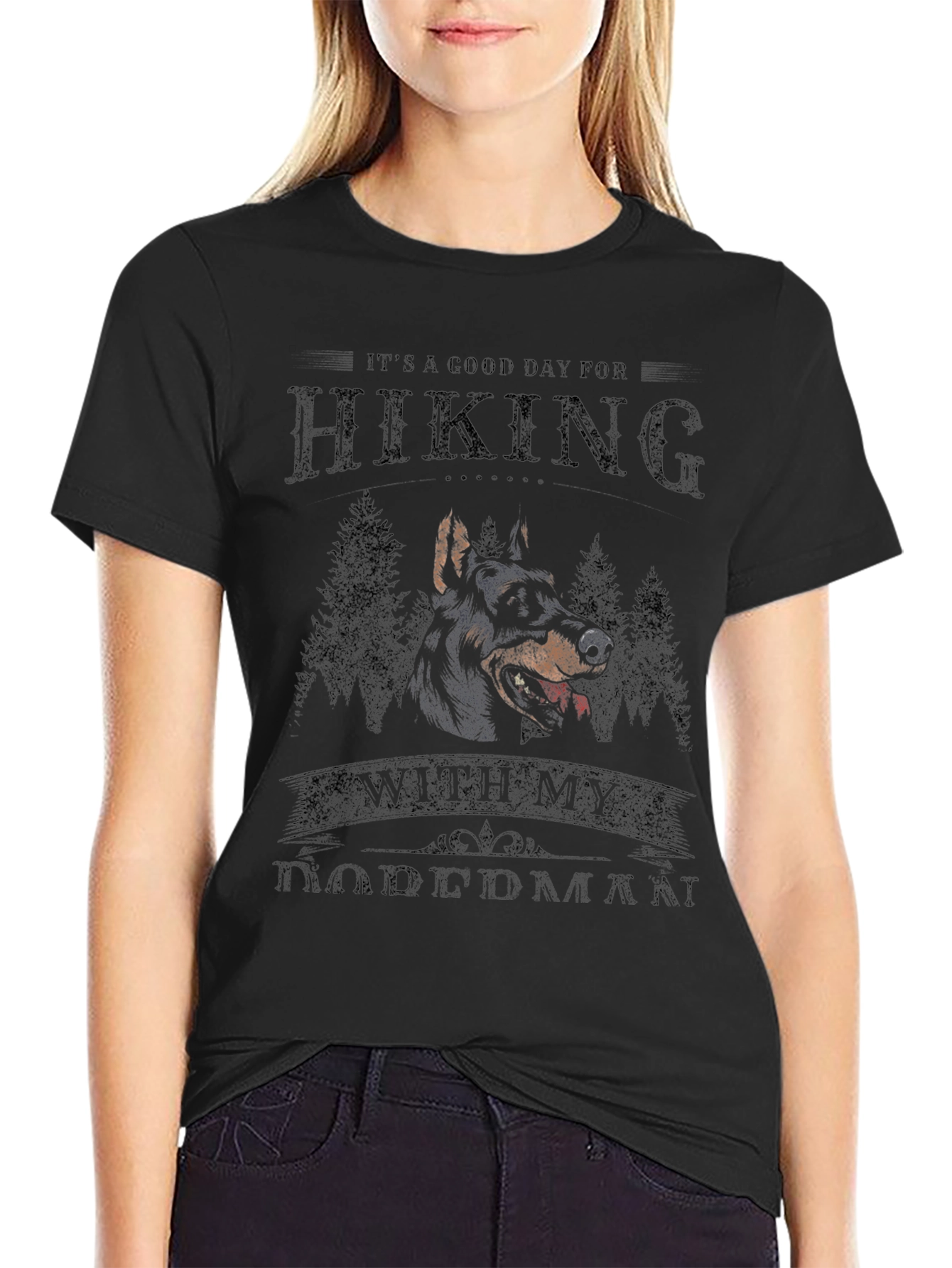 Hiking With My Doberman T-Shirt