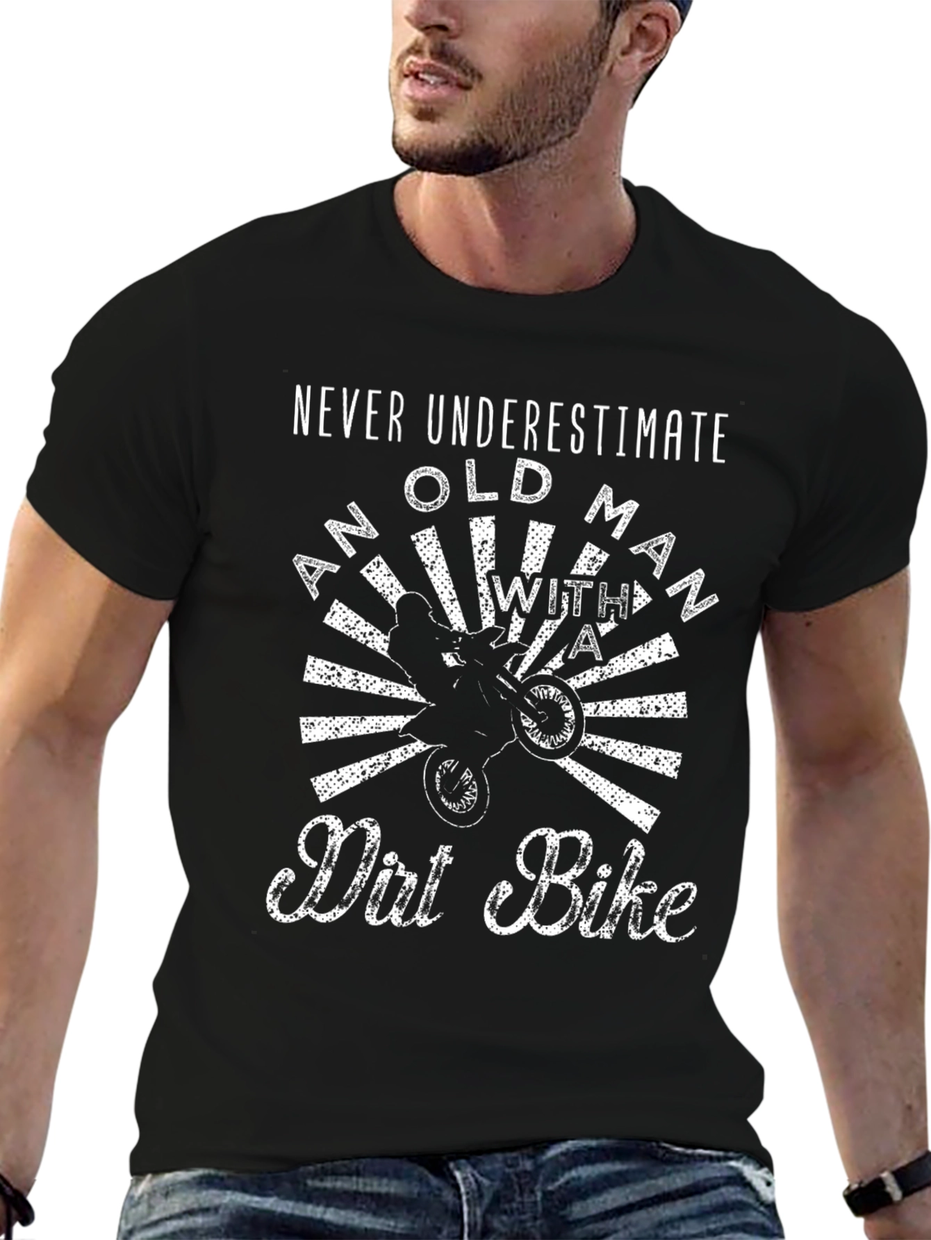 Never Underestimate Old Man Dirt Bike T-Shirt