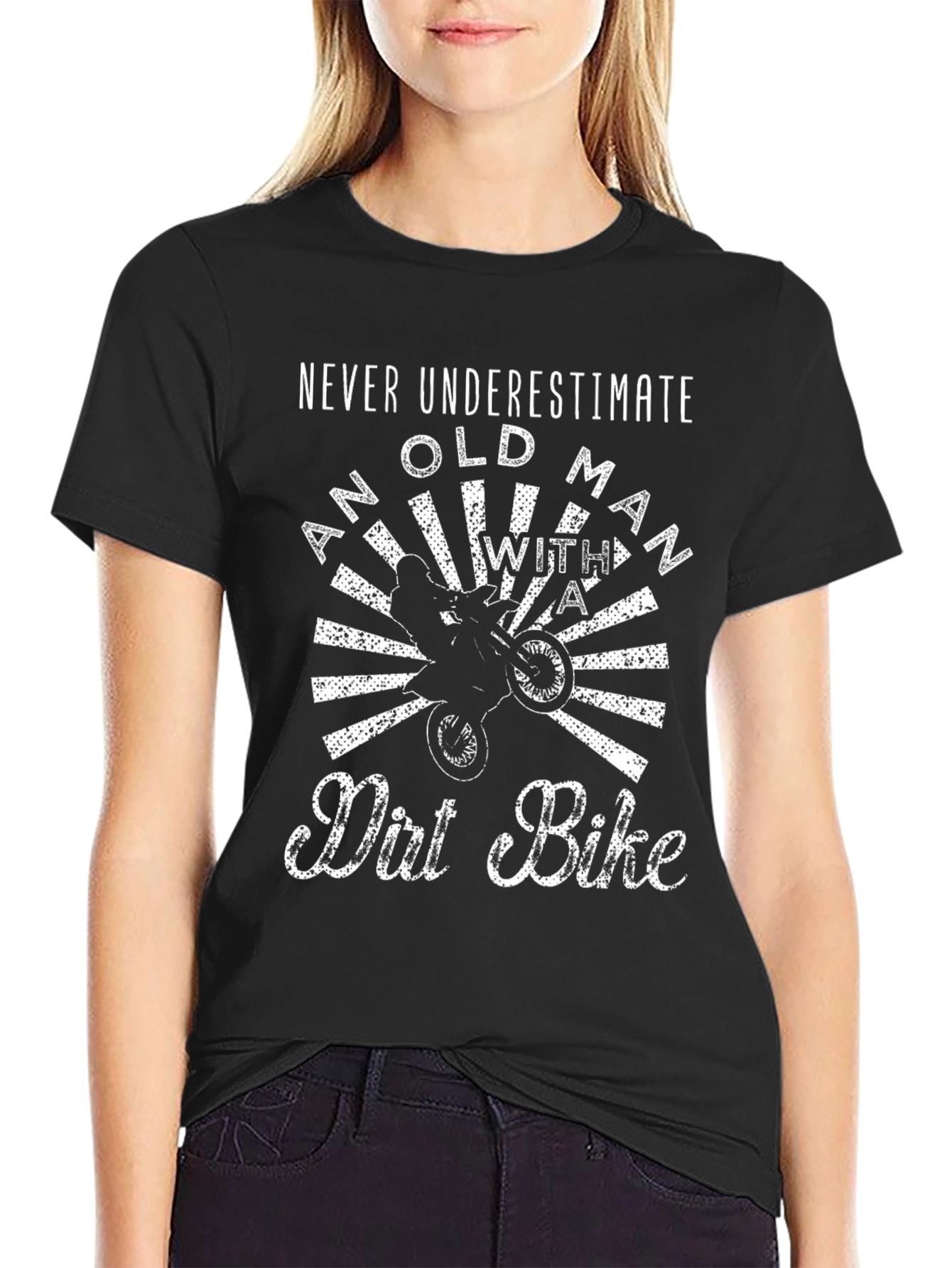 Never Underestimate Old Man Dirt Bike T-Shirt