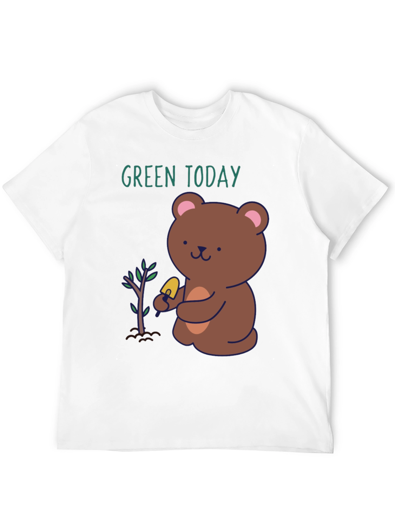 Green Today Bear Planting T-Shirt