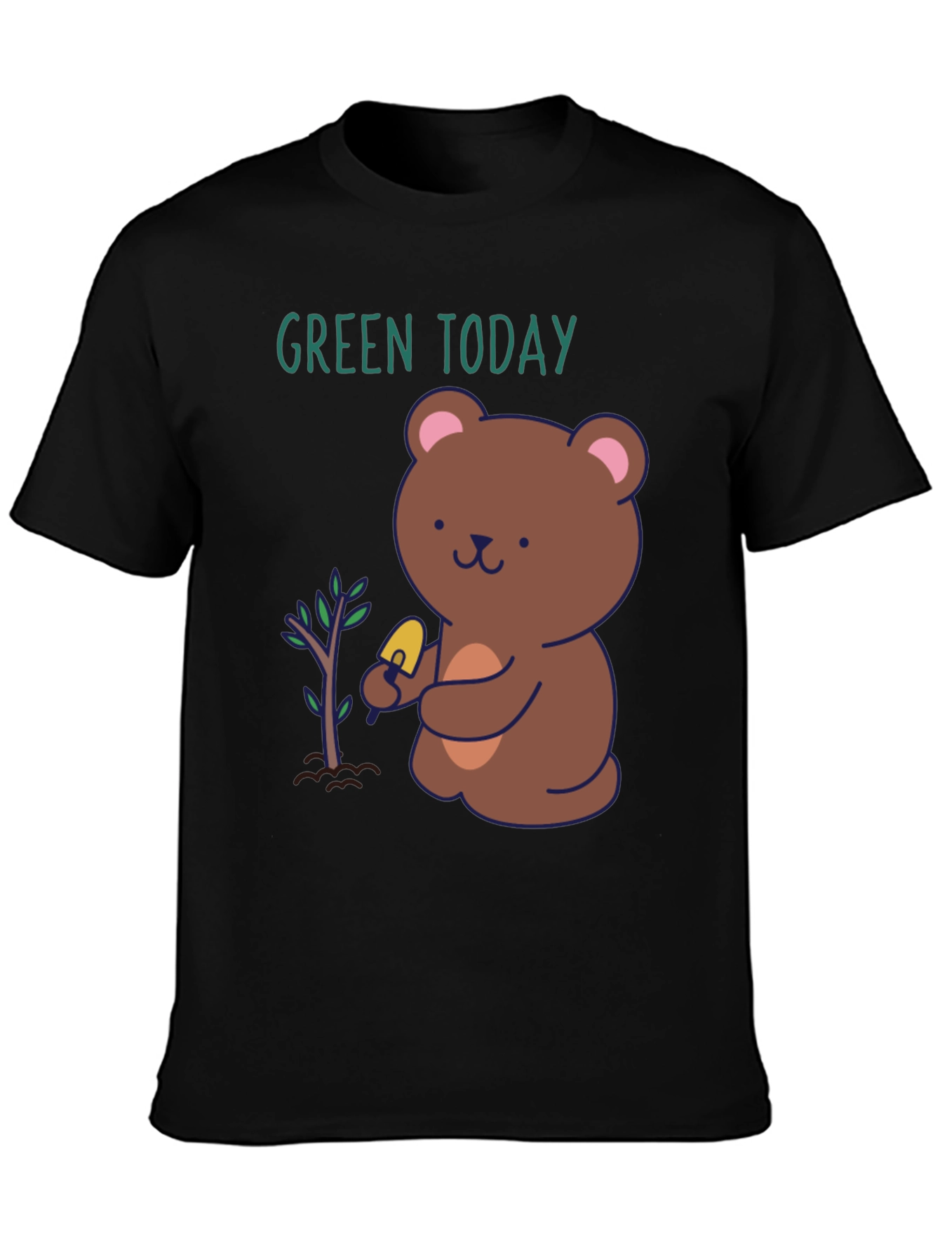 Green Today Bear Planting T-Shirt