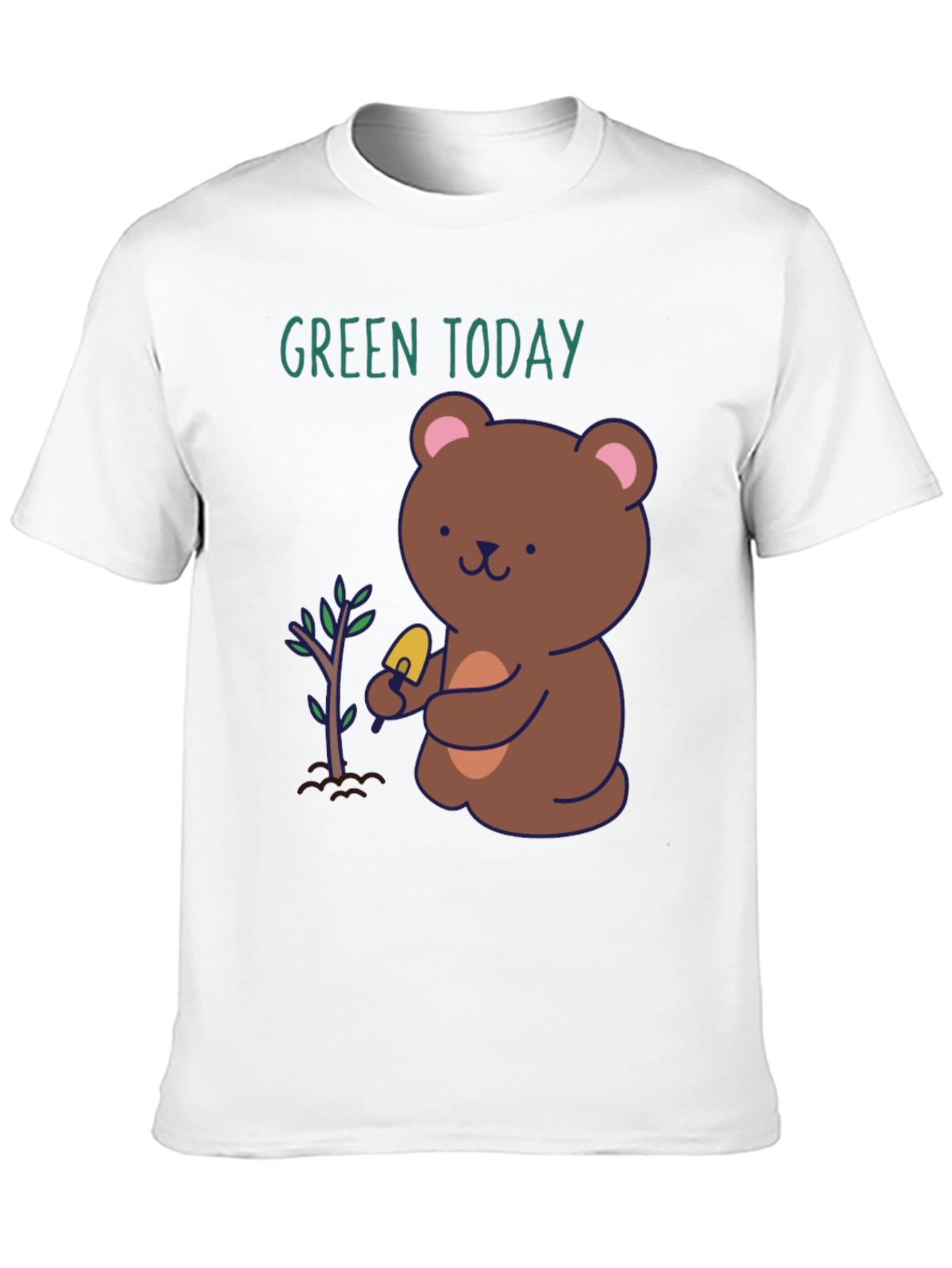 Green Today Bear Planting T-Shirt