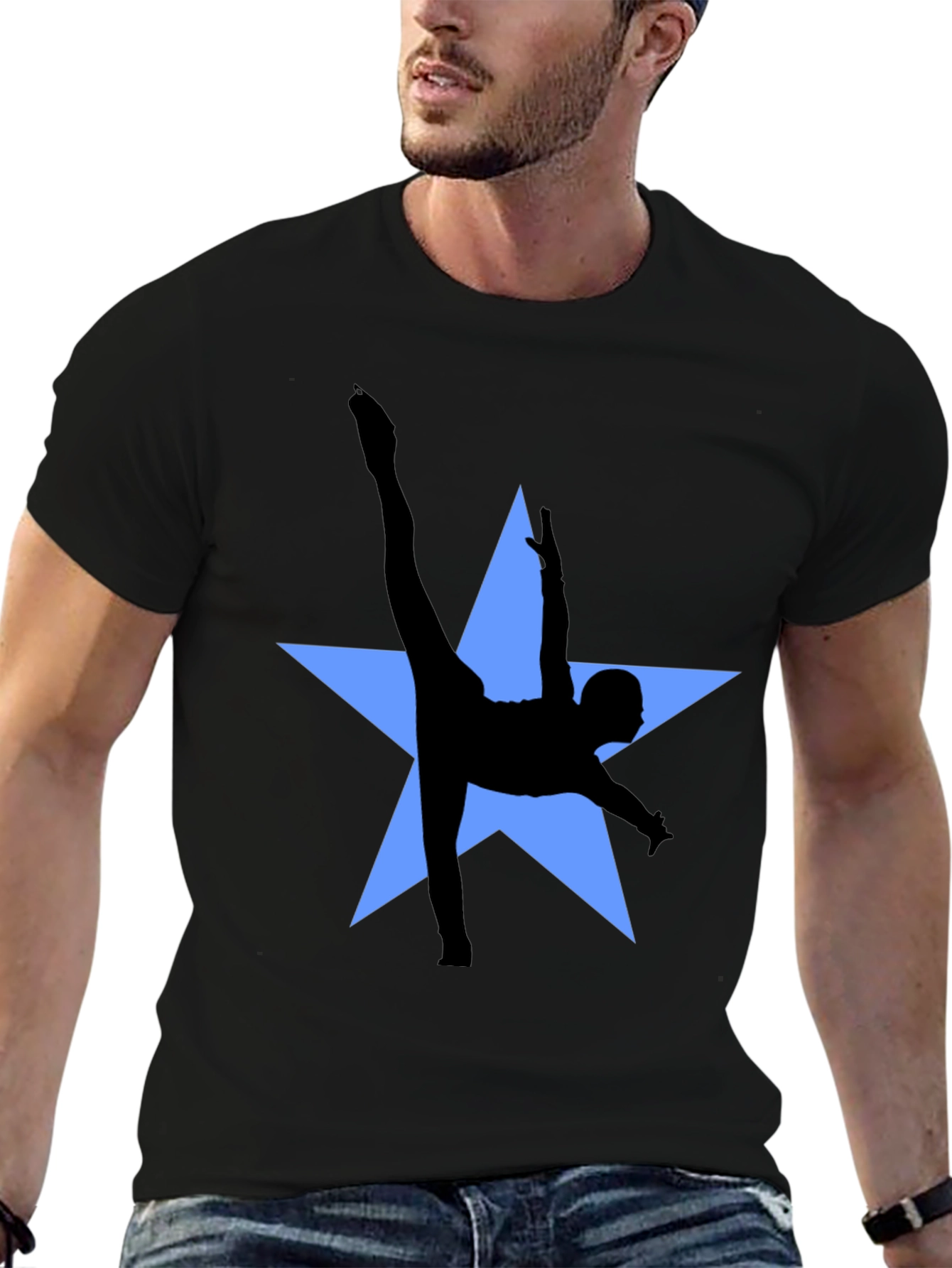 Gymnast Star Graphic Tee - Black