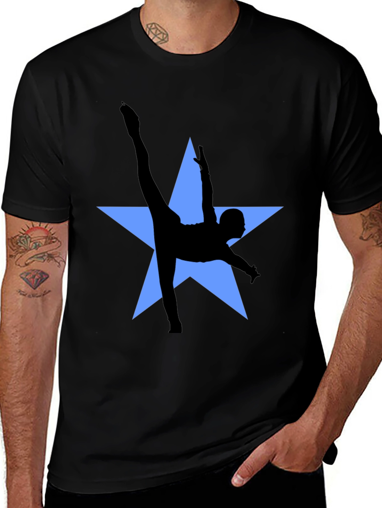 Gymnast Star Graphic Tee - Black