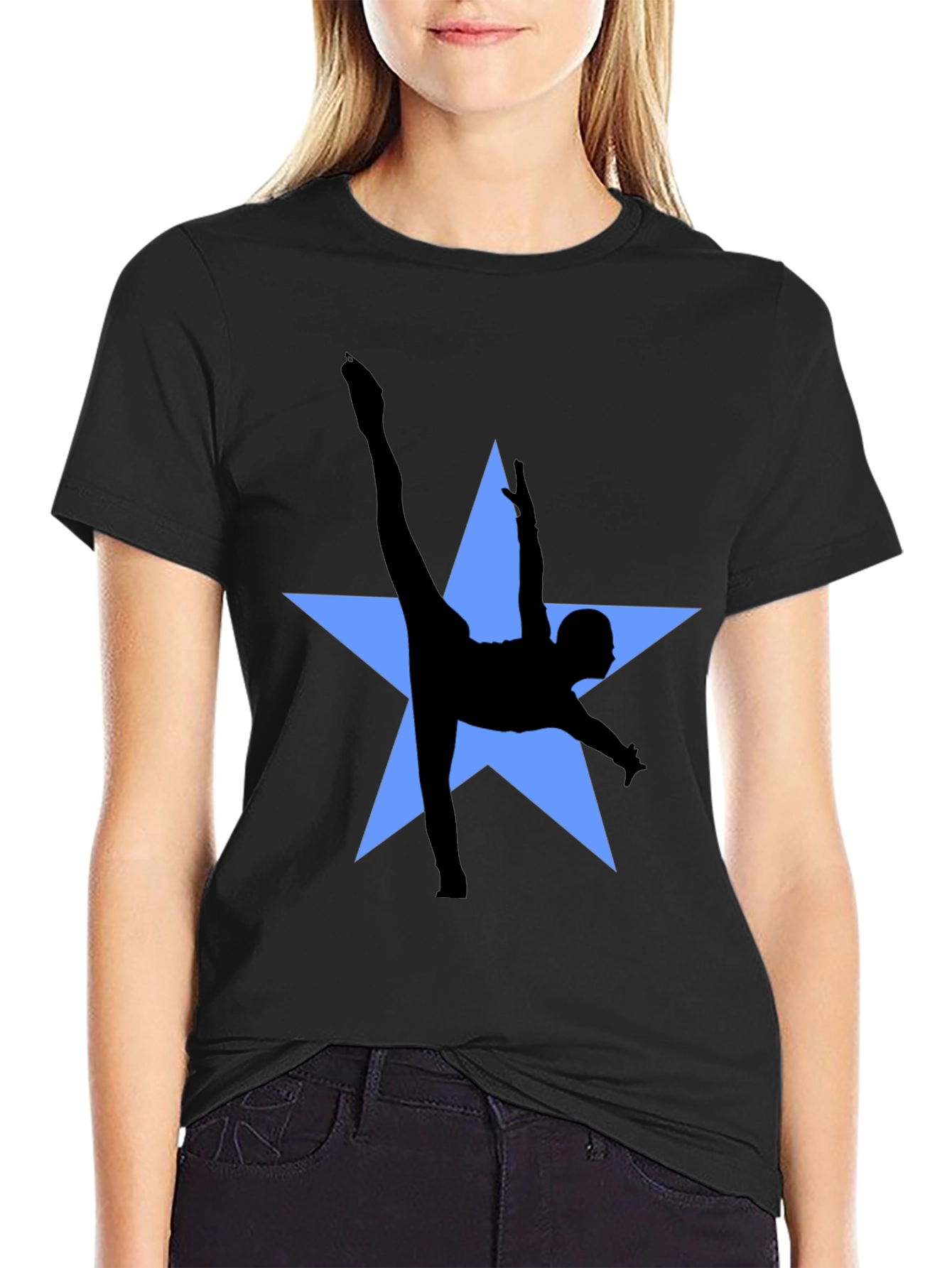Gymnast Star Graphic Tee - Black