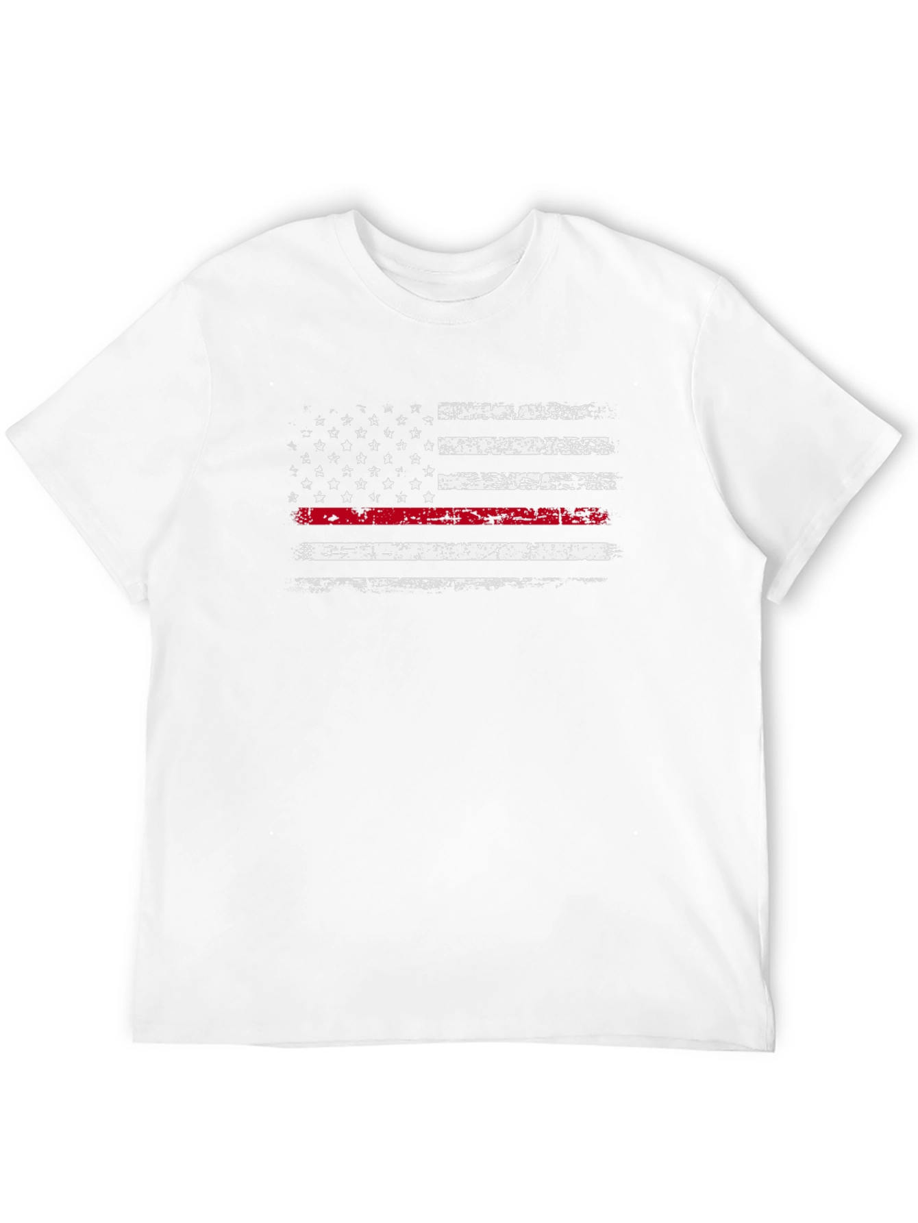Thin Red Line American Flag Distressed Graphic Tee