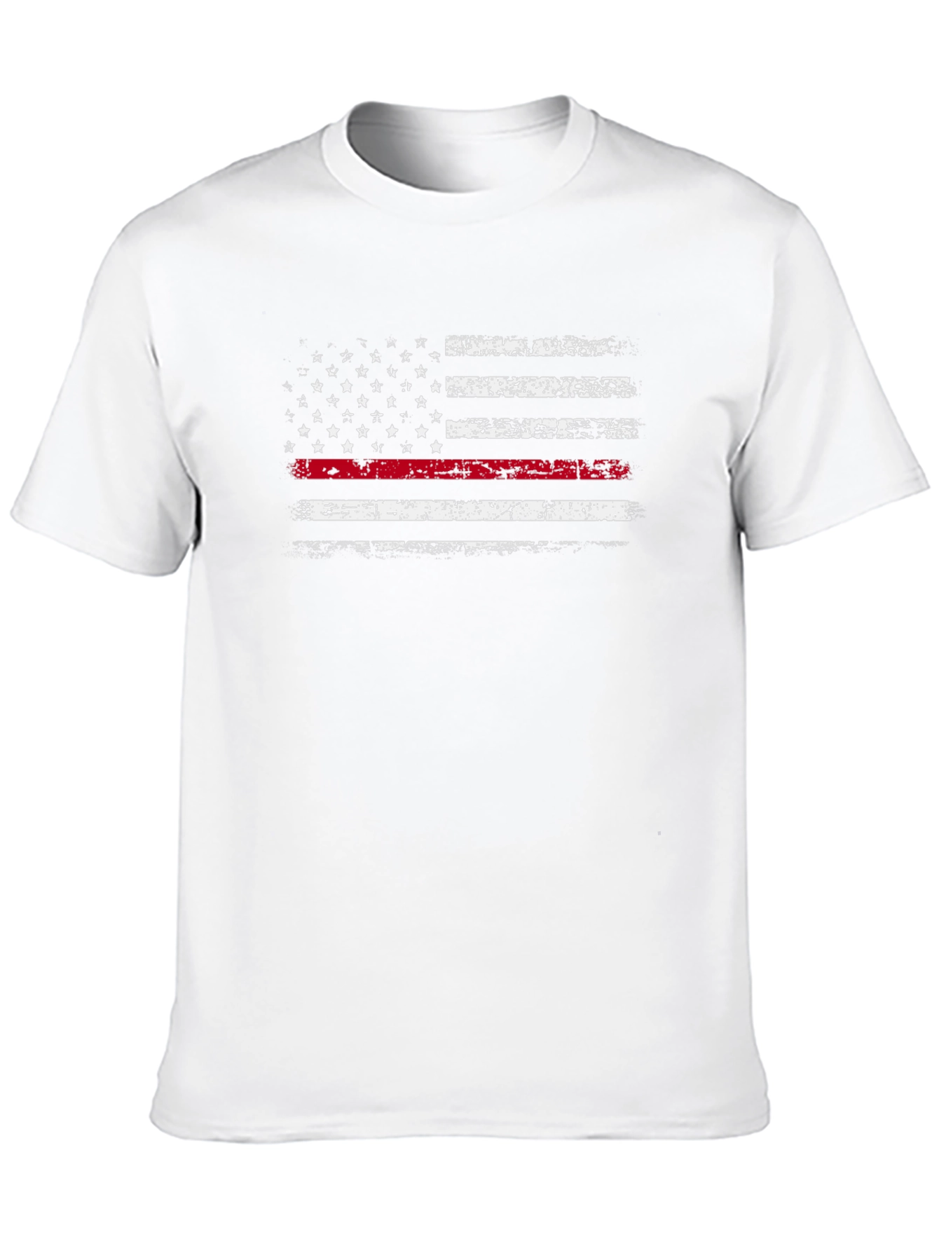Thin Red Line American Flag Distressed Graphic Tee