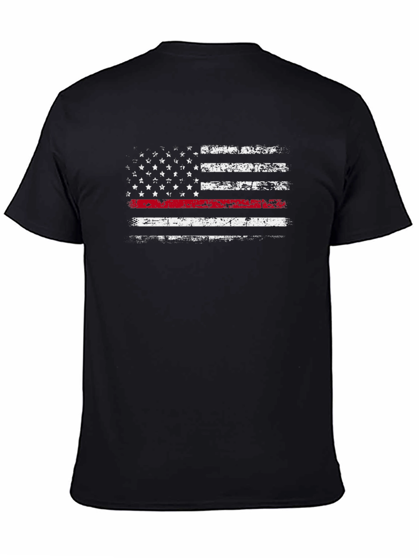 Thin Red Line American Flag Distressed Graphic Tee