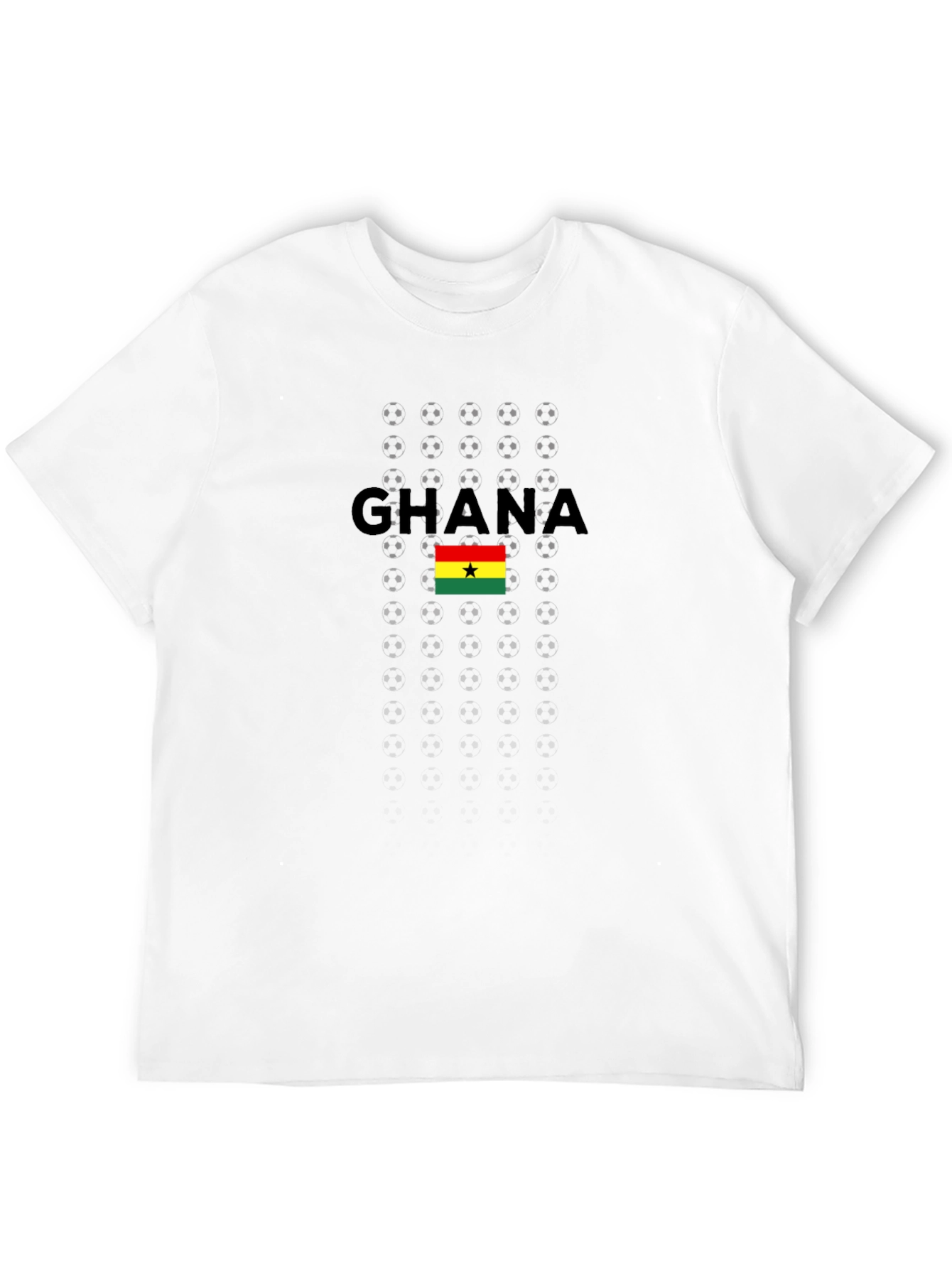 Ghana Soccer Fan T-Shirt - Black Crew Neck Tee