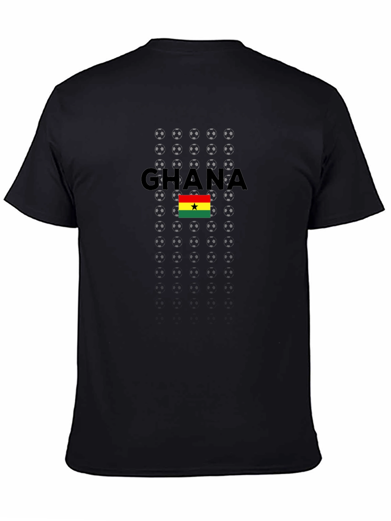 Ghana Soccer Fan T-Shirt - Black Crew Neck Tee
