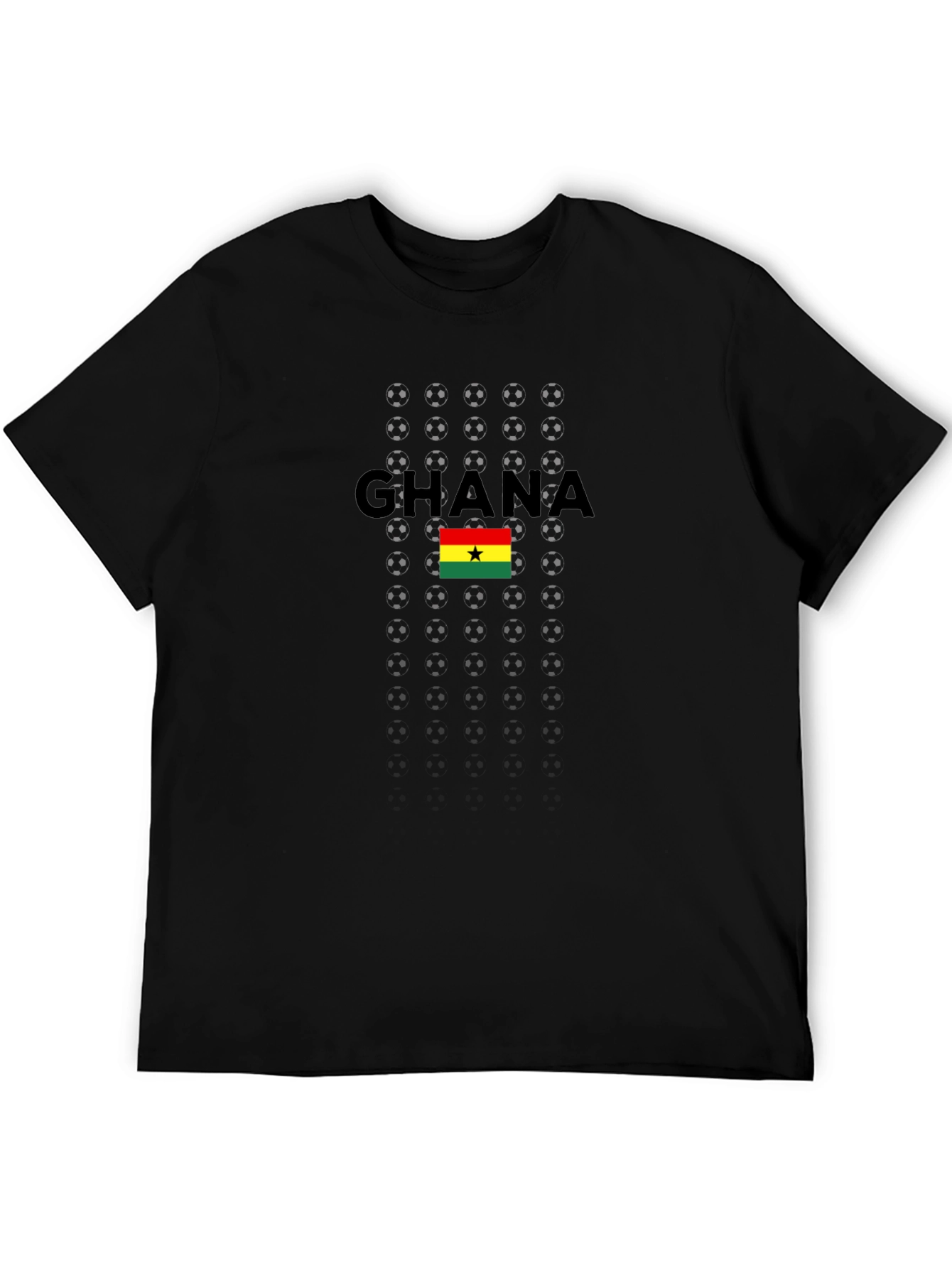 Ghana Soccer Fan T-Shirt - Black Crew Neck Tee