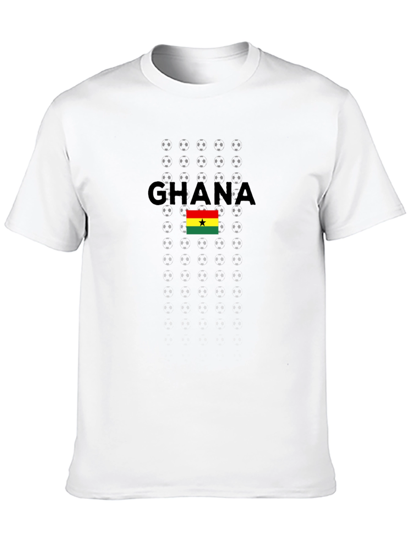 Ghana Soccer Fan T-Shirt - Black Crew Neck Tee
