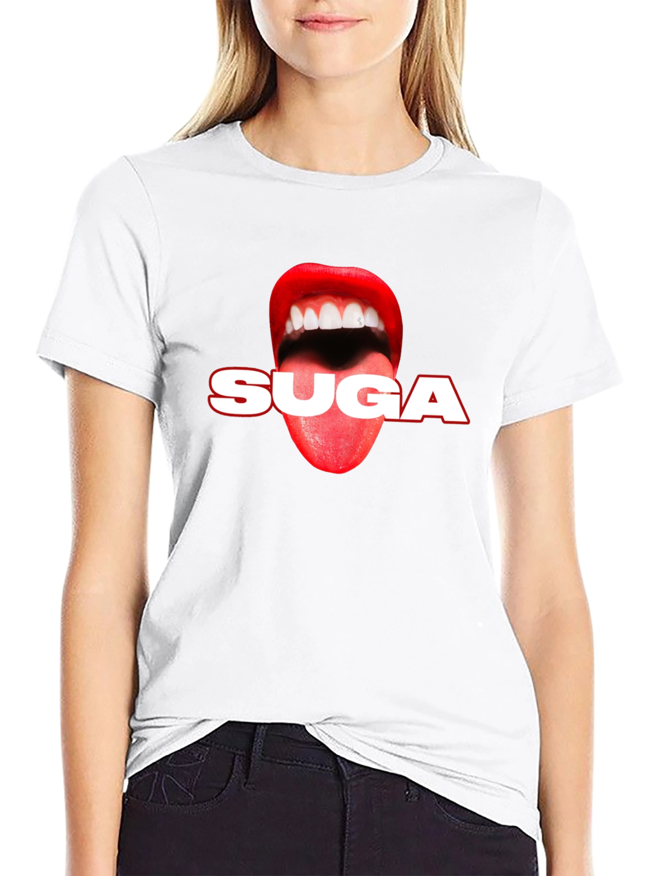 SUGA Lips Graphic Tee - Black