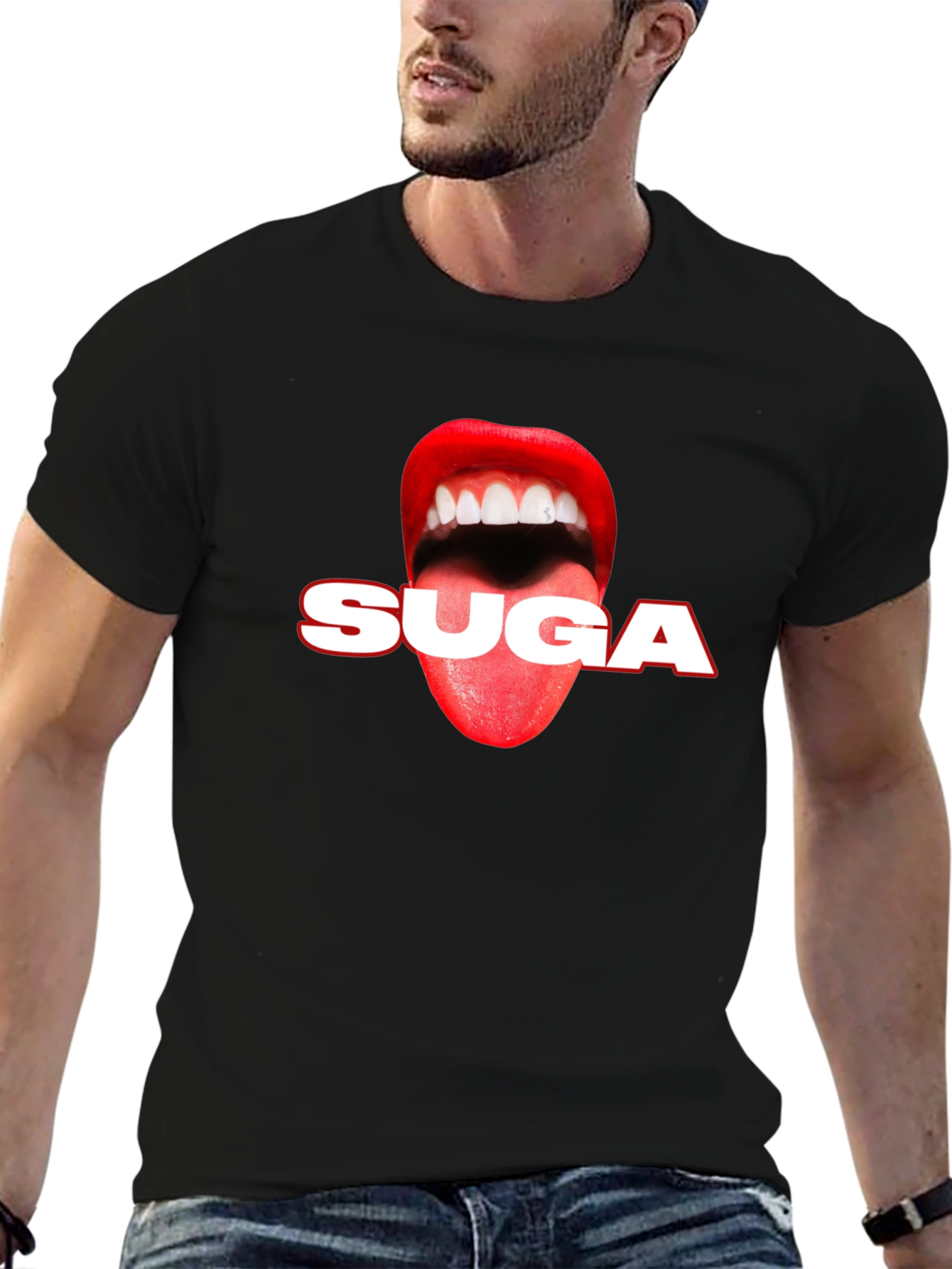 SUGA Lips Graphic Tee - Black