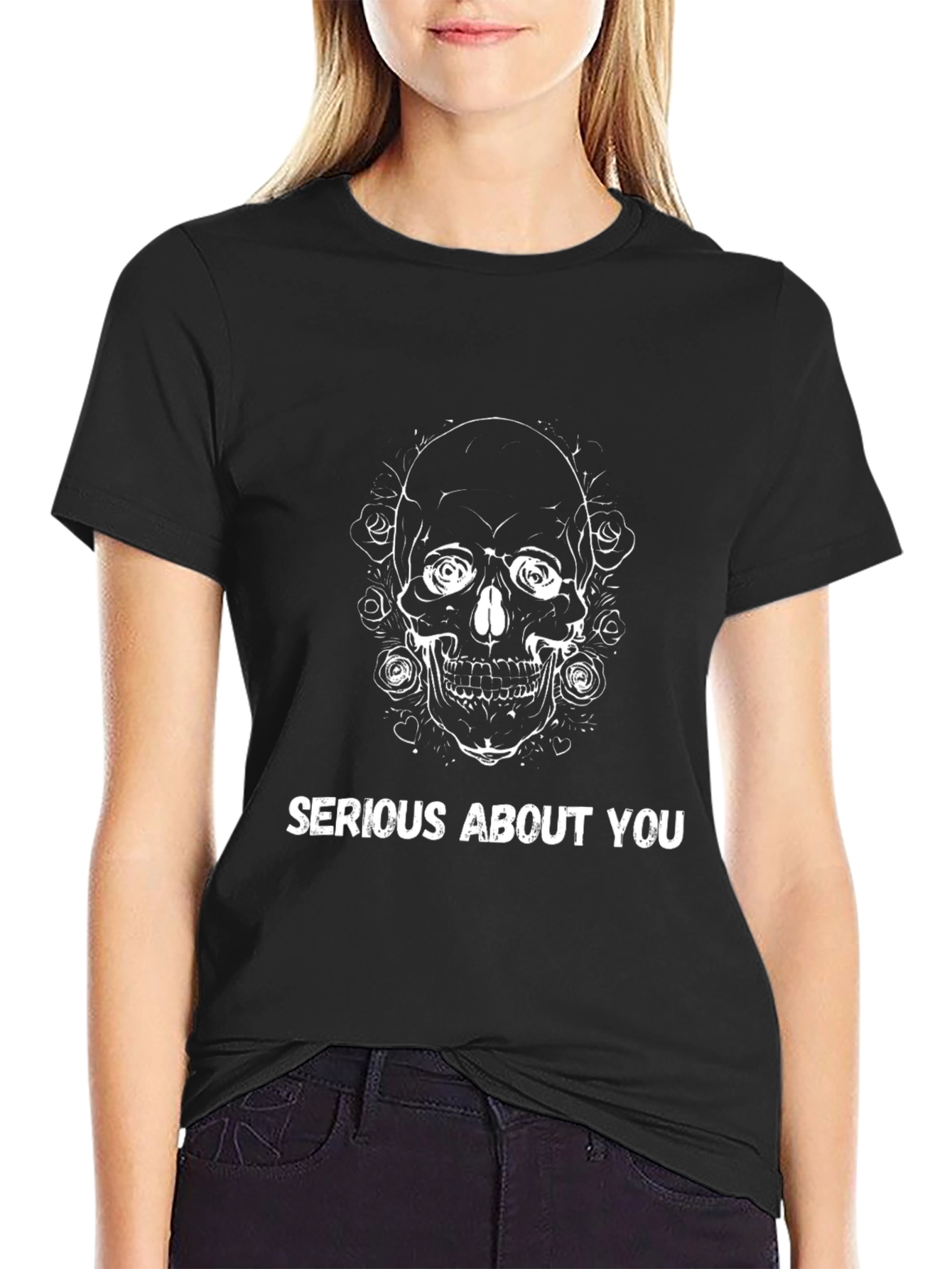 Skull & Roses Graphic T-Shirt - Serious About You