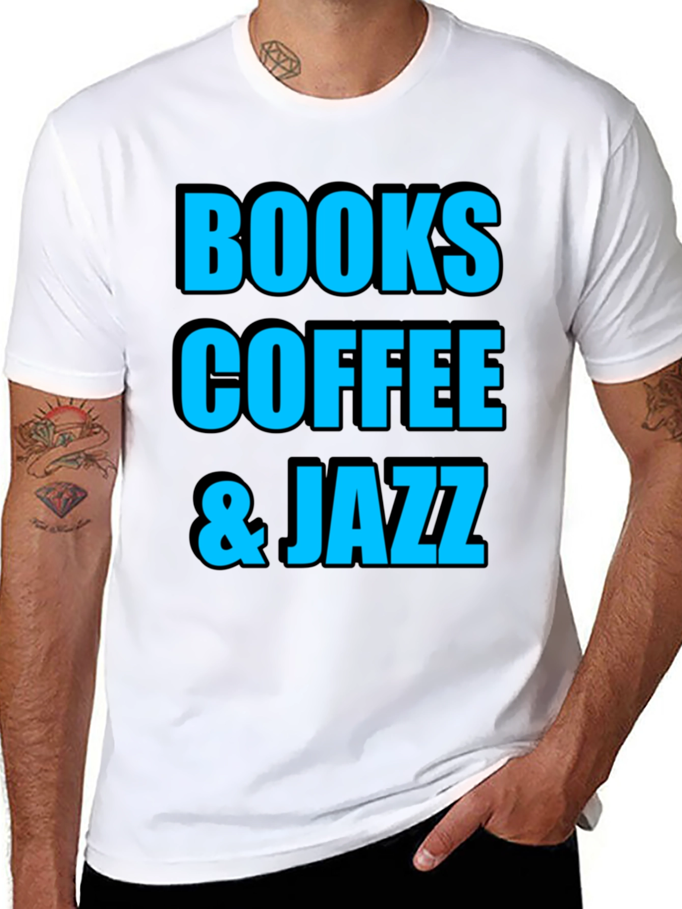Books Coffee Jazz Graphic T-Shirt