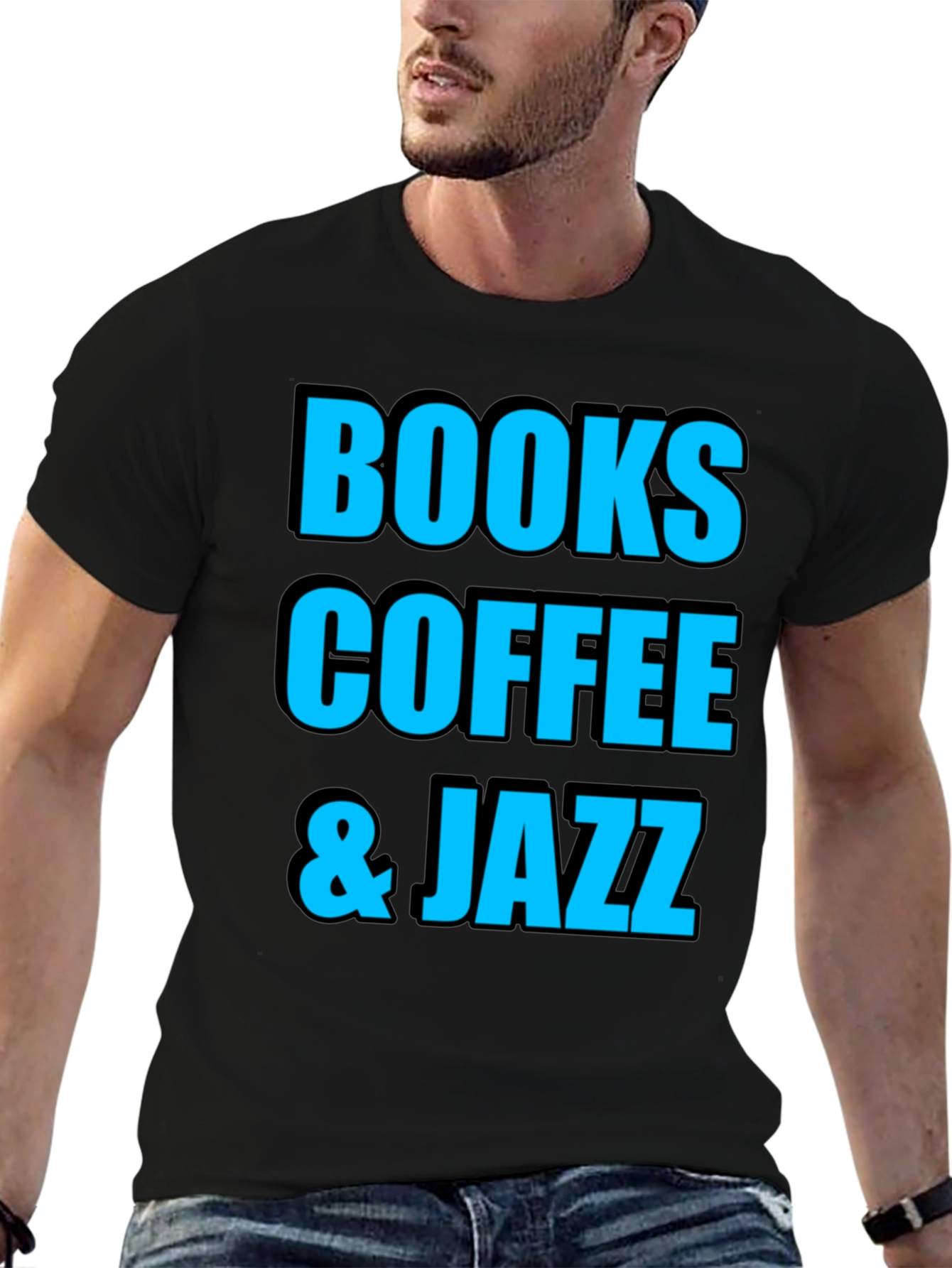 Books Coffee Jazz Graphic T-Shirt