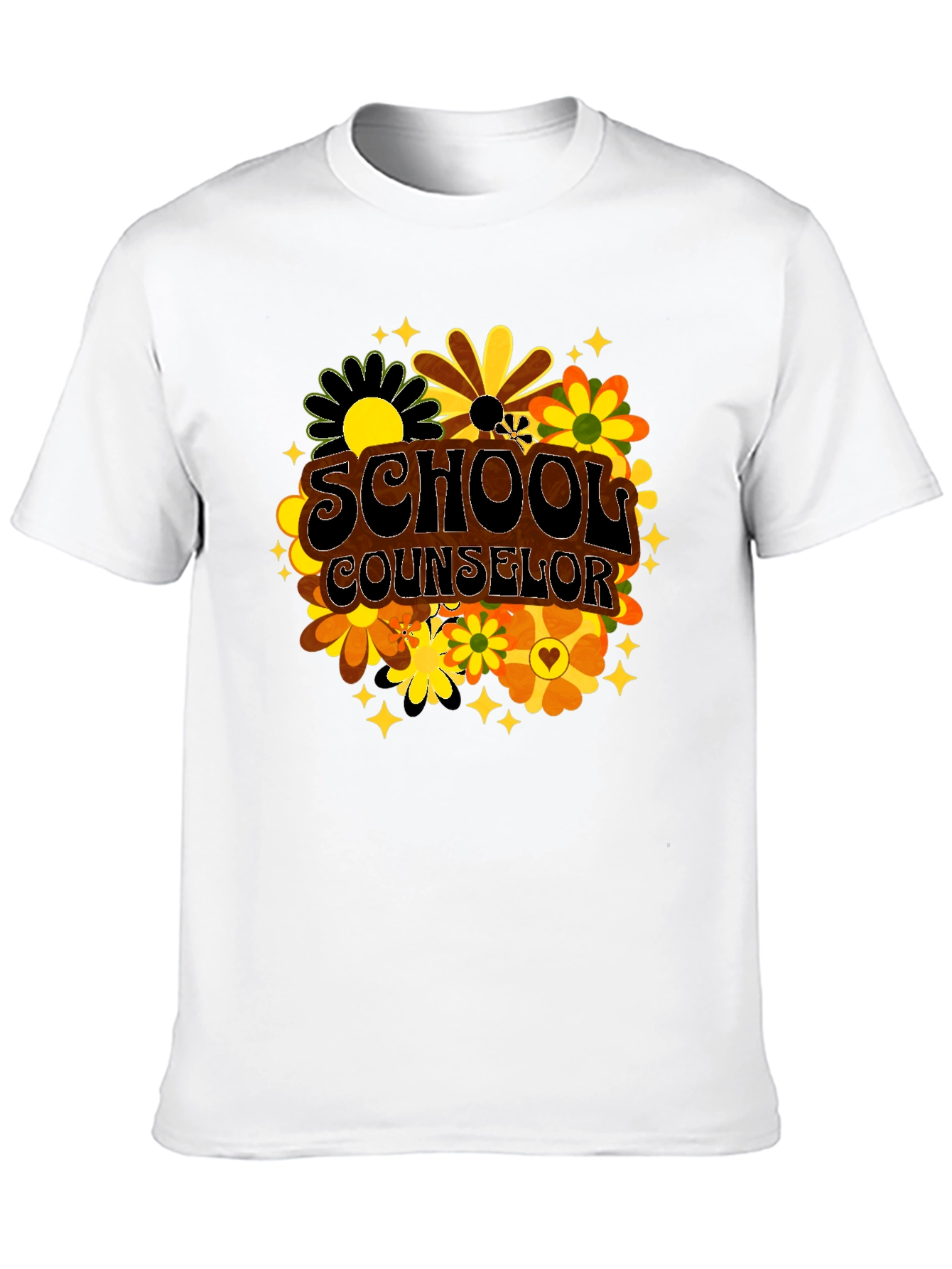 School Counselor Floral Retro Tee