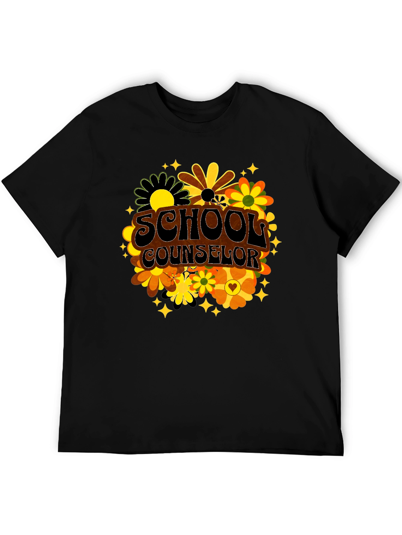 School Counselor Floral Retro Tee