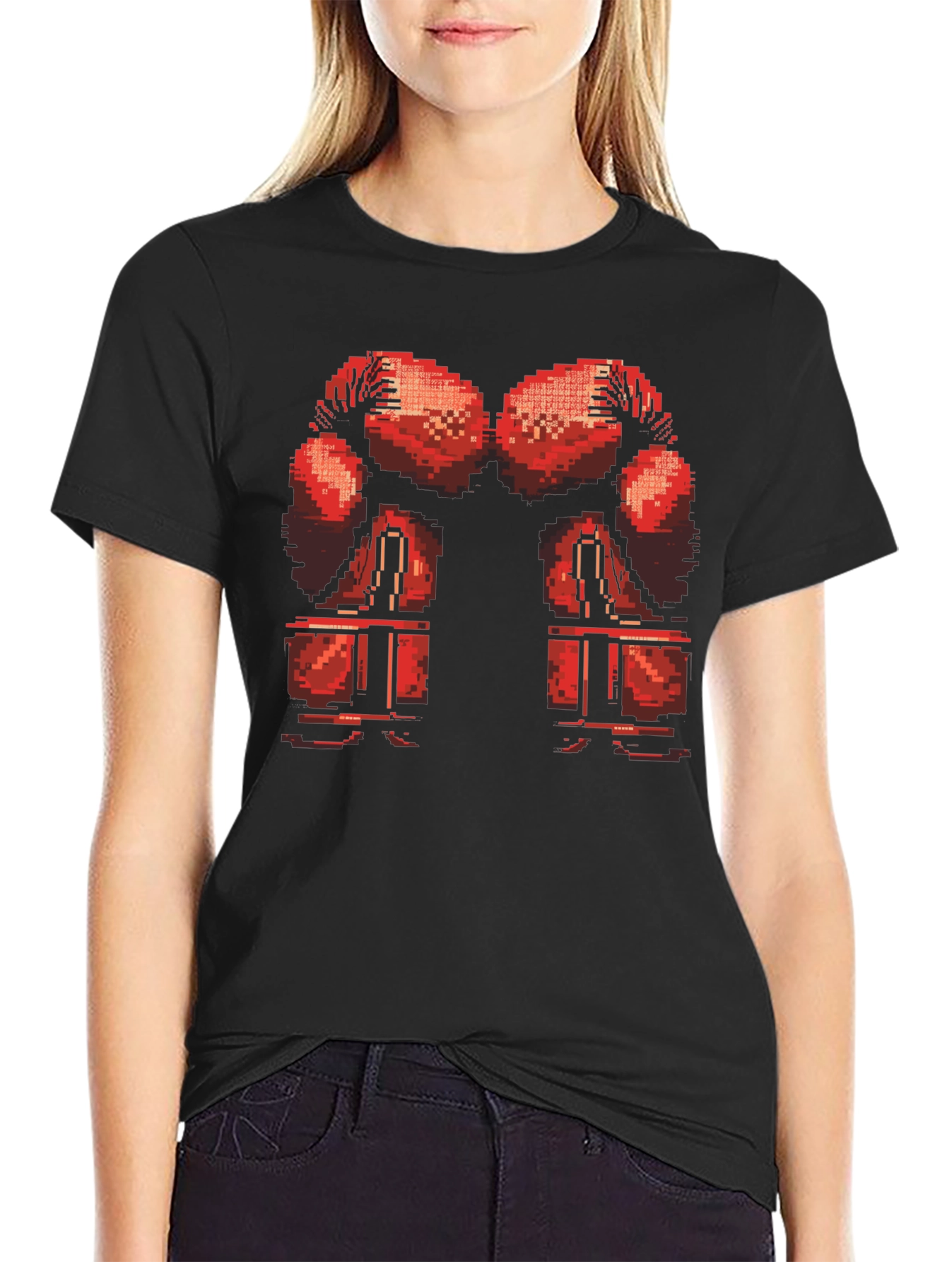 Pixel Boxing Gloves T-Shirt - Retro Gamer Style