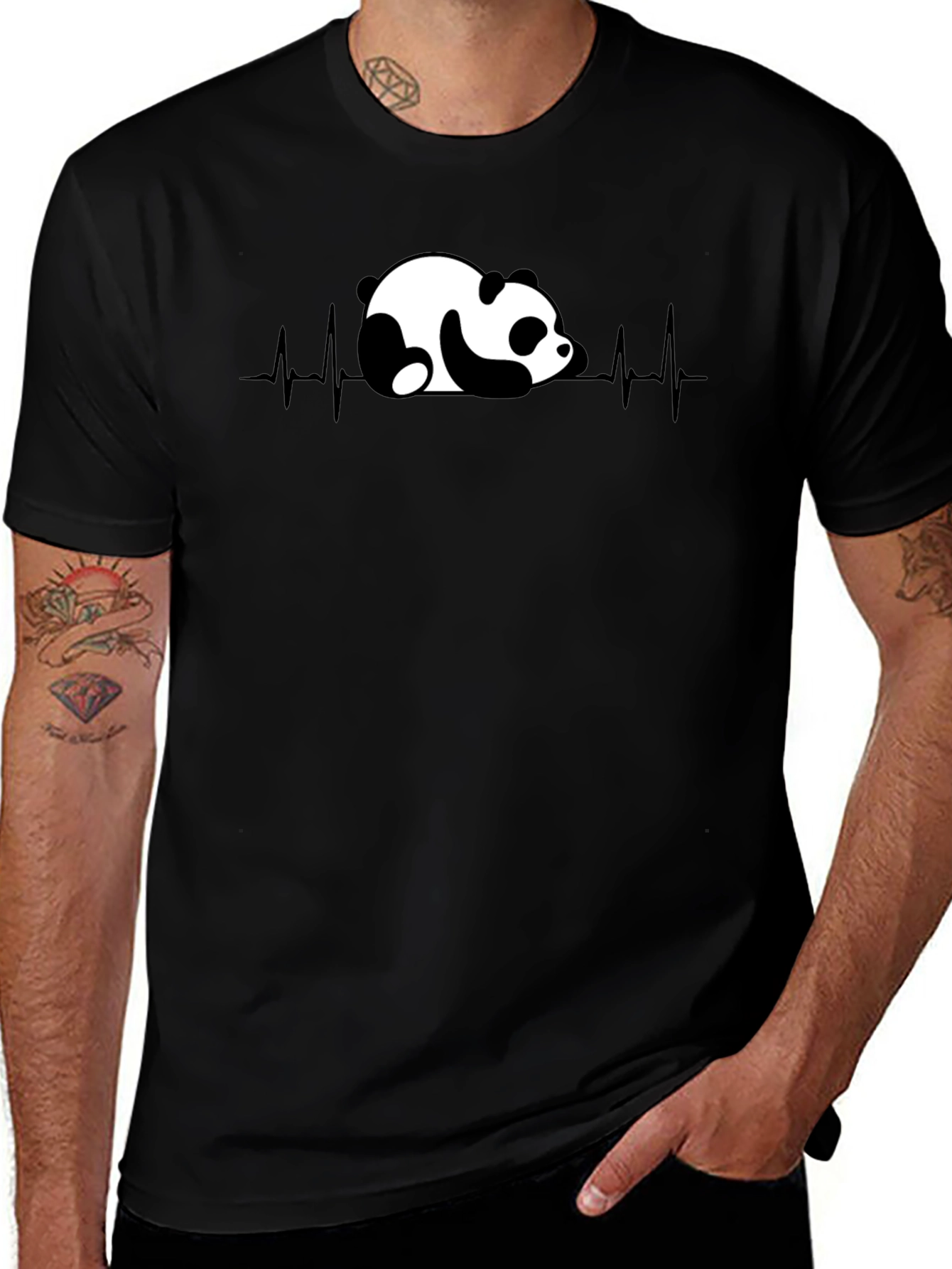 Panda Heartbeat Graphic T-Shirt