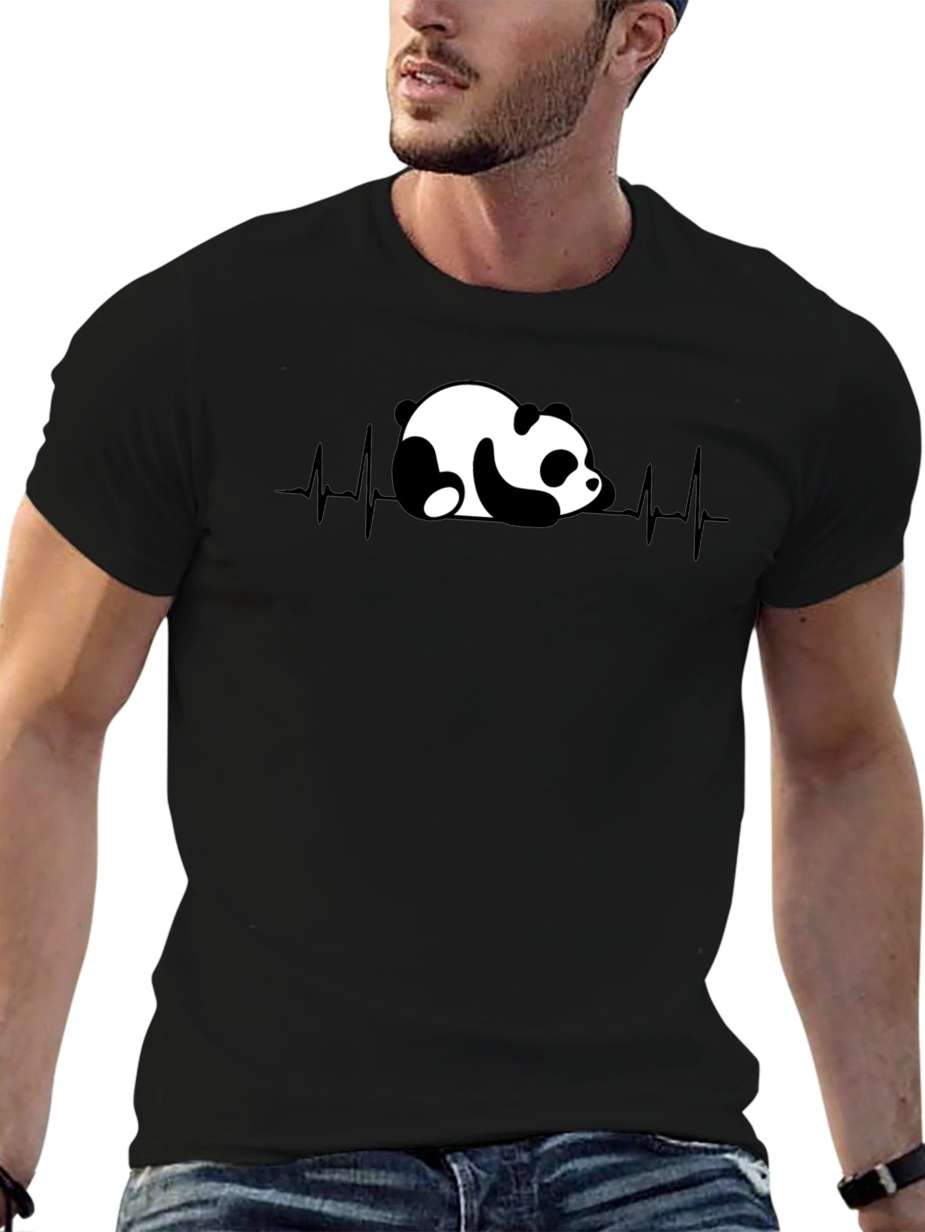 Panda Heartbeat Graphic T-Shirt