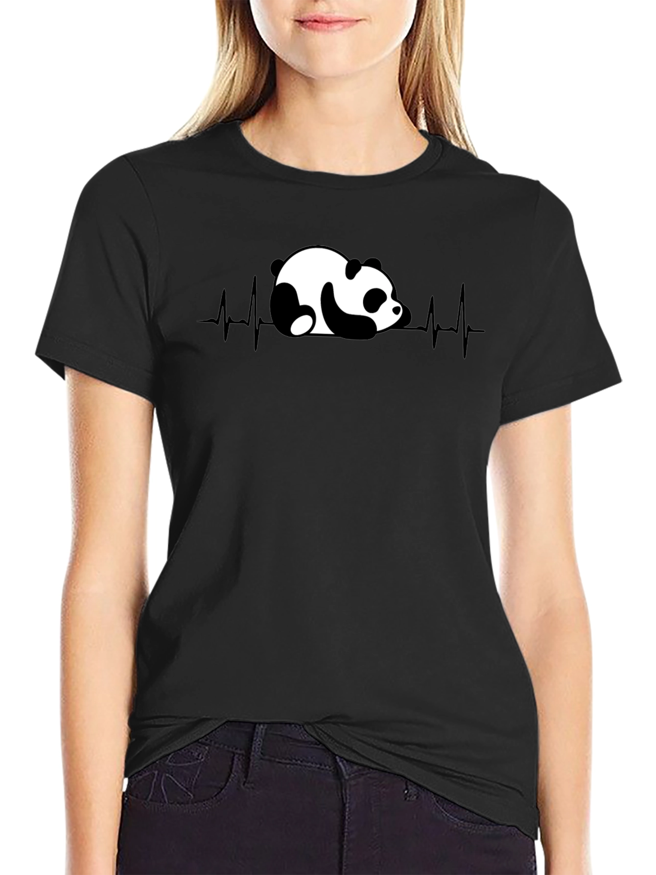 Panda Heartbeat Graphic T-Shirt