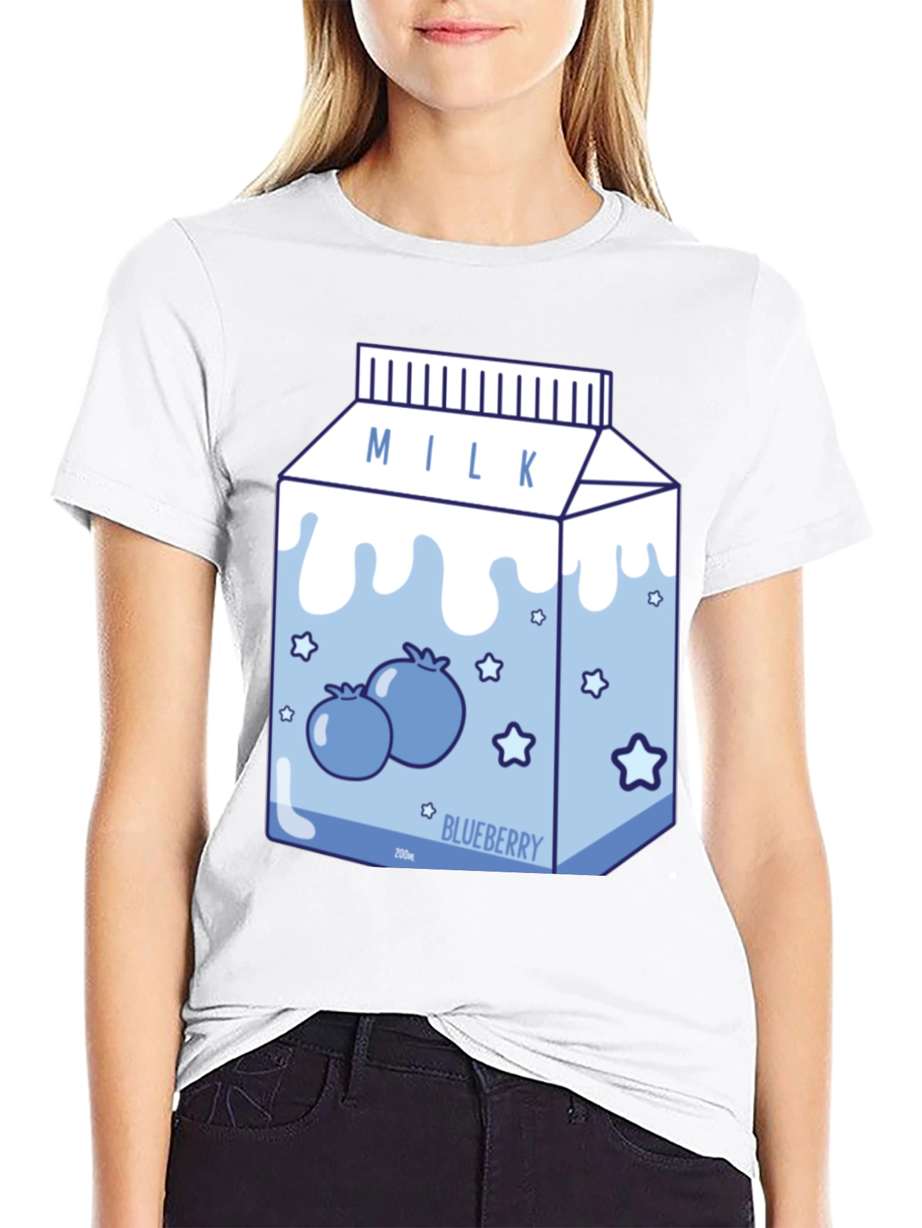 Blueberry Milk Cartoon T-Shirt