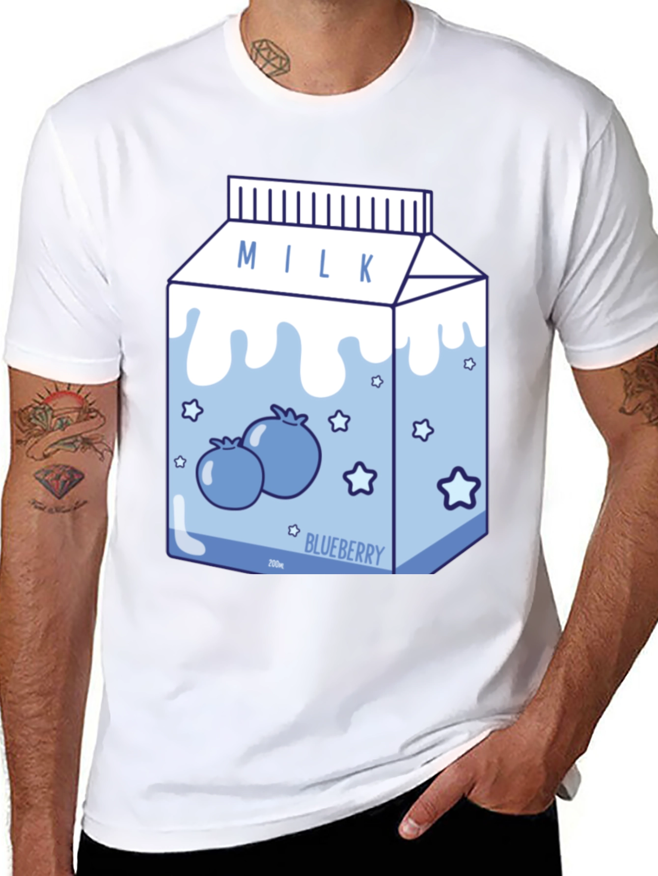 Blueberry Milk Cartoon T-Shirt