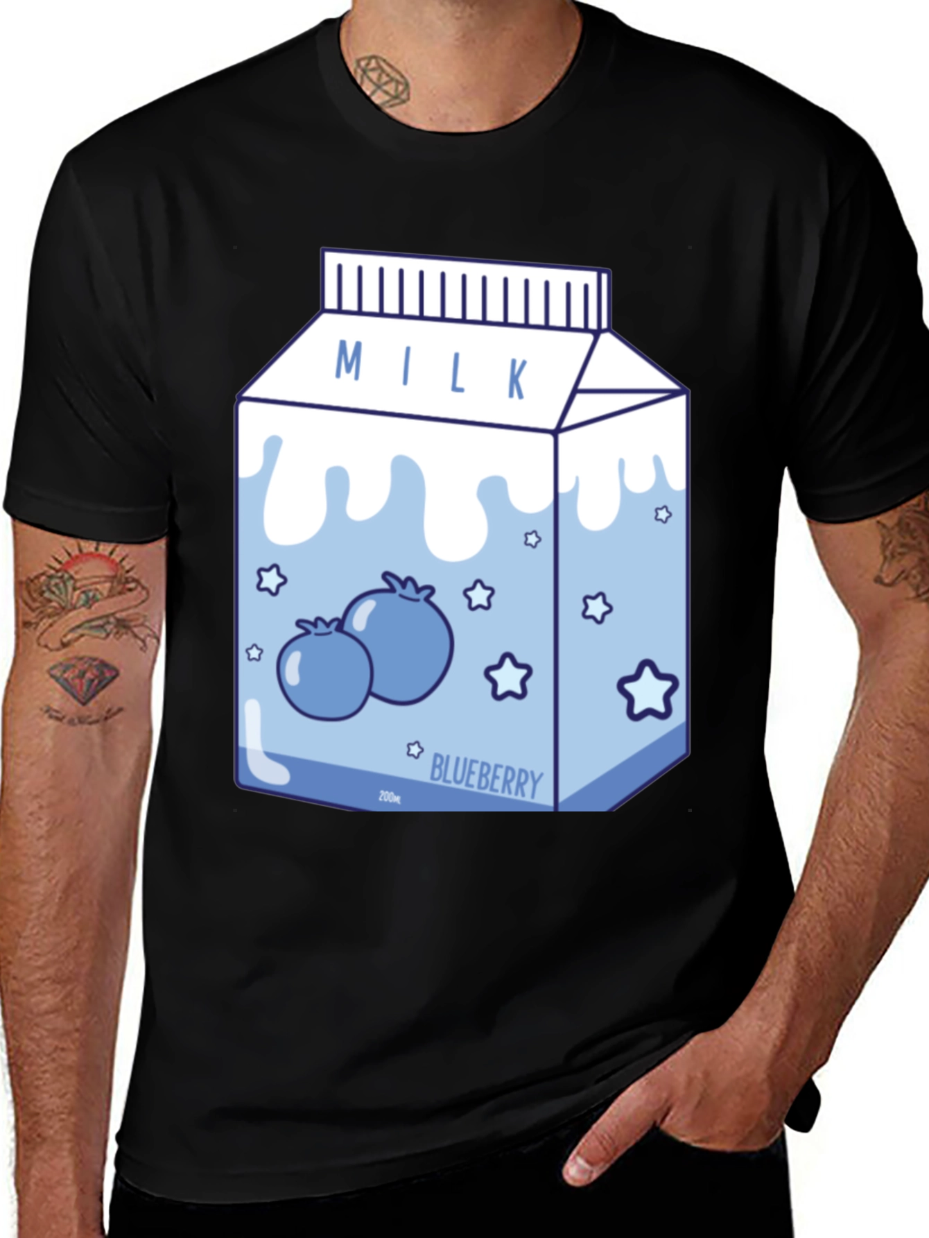 Blueberry Milk Cartoon T-Shirt