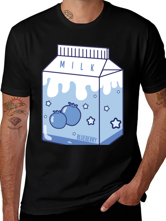 Blueberry Milk Cartoon T-Shirt