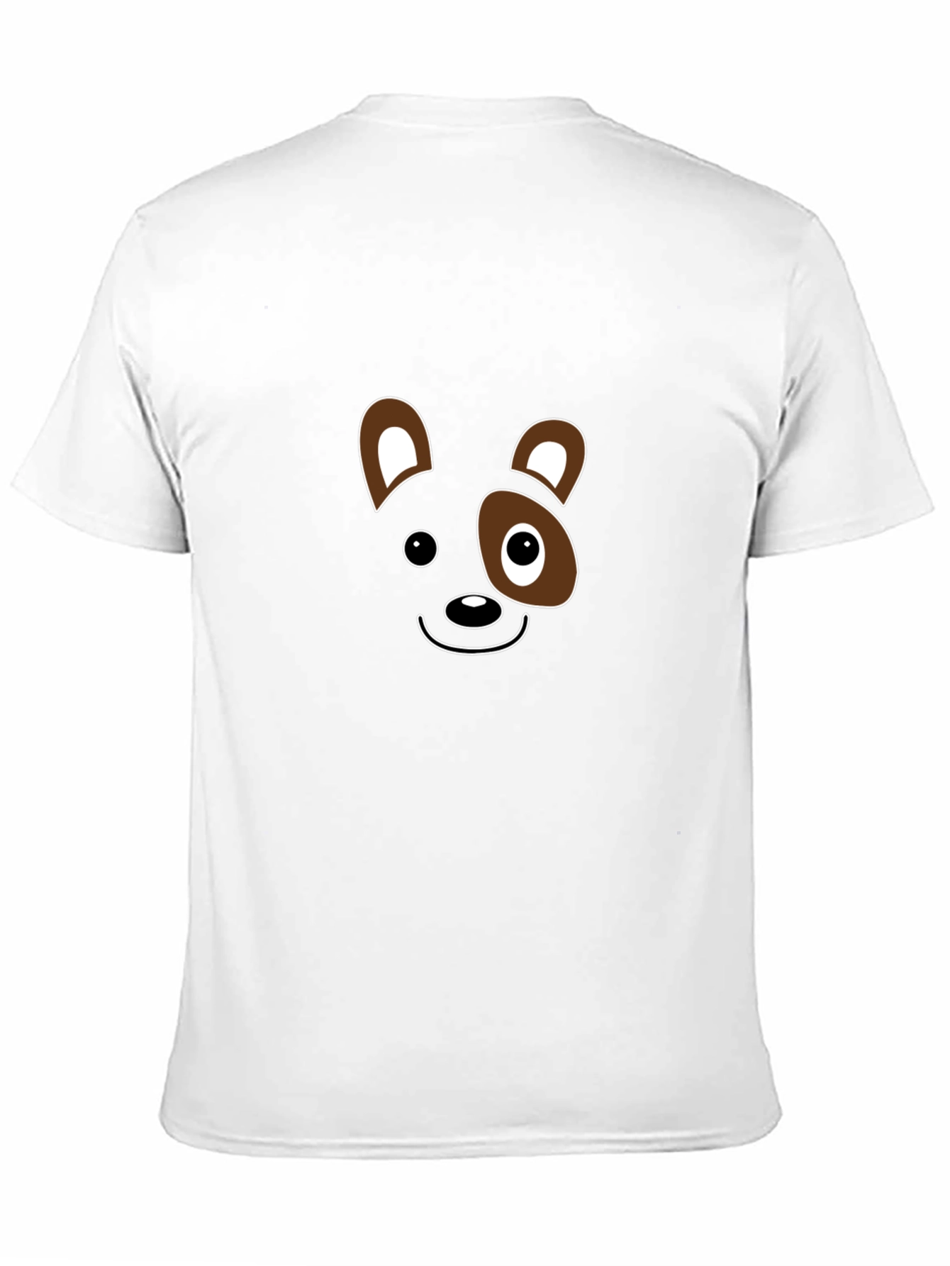 Cute Cartoon Animal Face Black T-Shirt