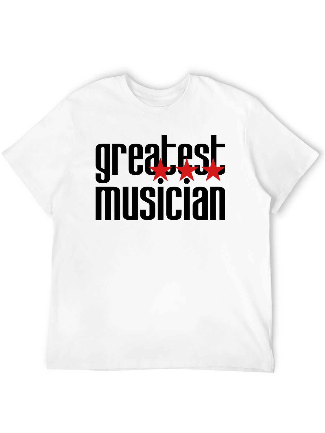 Greatest Musician Black T-Shirt with Red Stars
