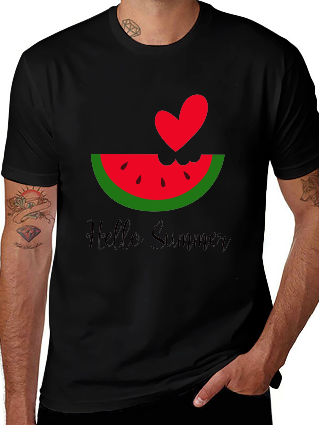 Hello Summer Watermelon Heart Tee
