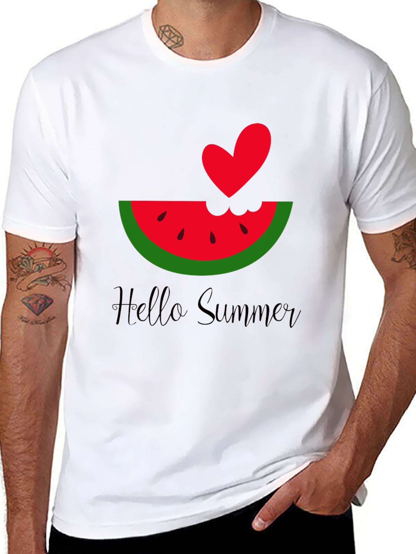 Hello Summer Watermelon Heart Tee