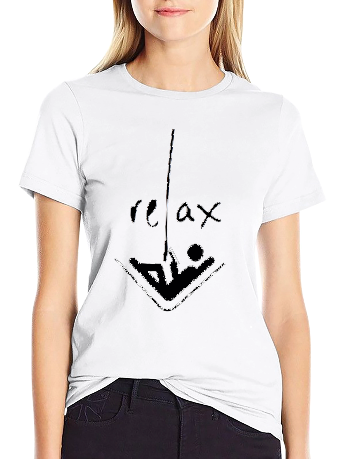 Relax Hammock T-Shirt: Comfy Black Cotton Tee