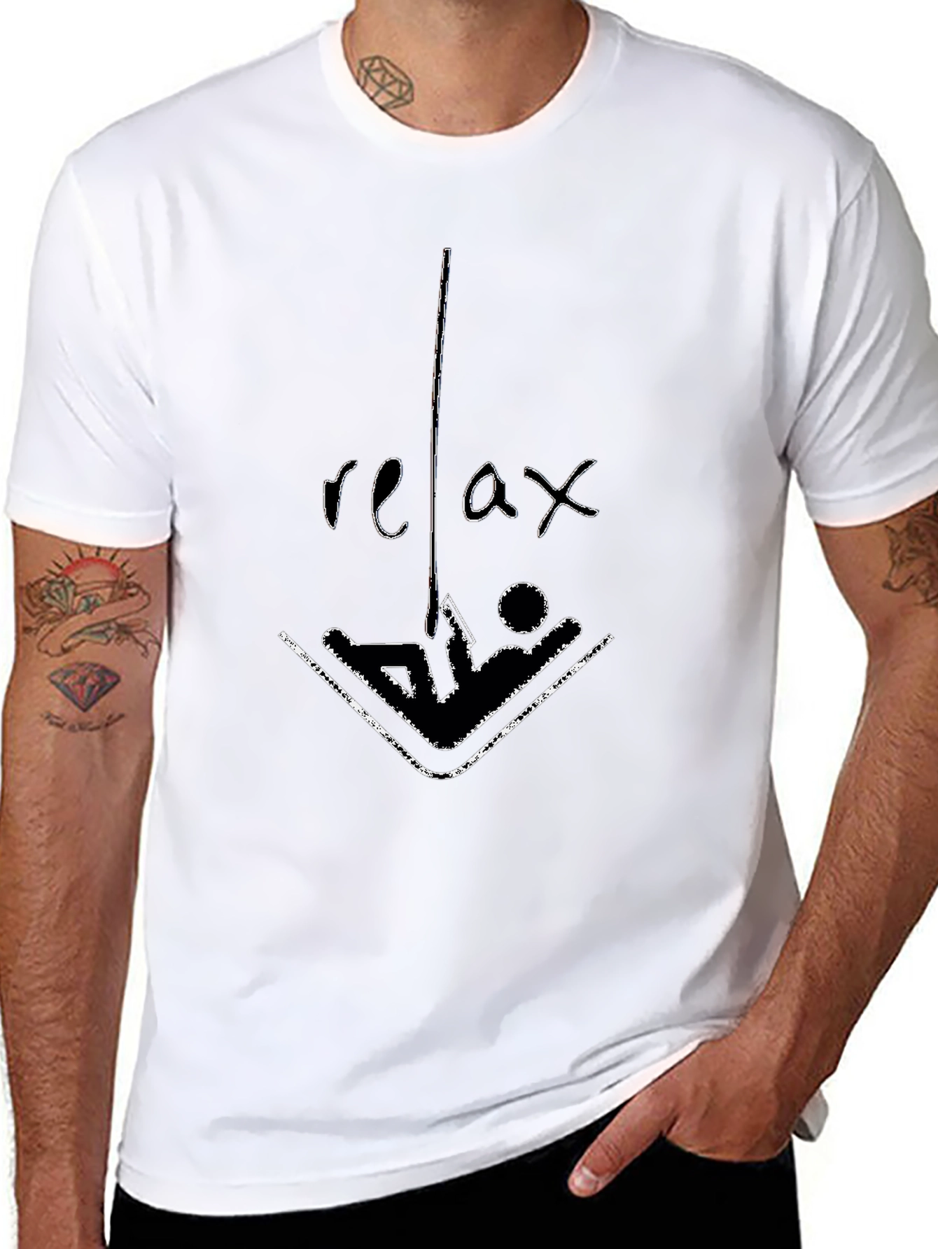 Relax Hammock T-Shirt: Comfy Black Cotton Tee