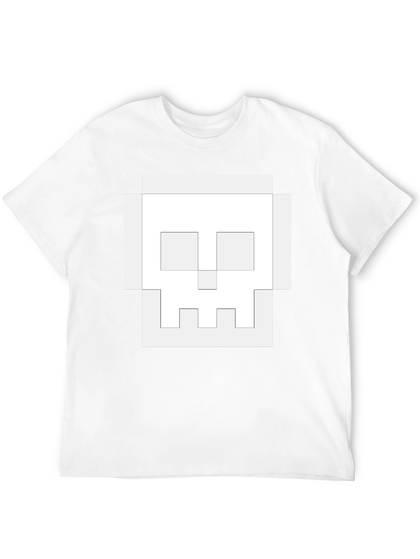 Pixel Skull Graphic Tee - Black Cotton Casual