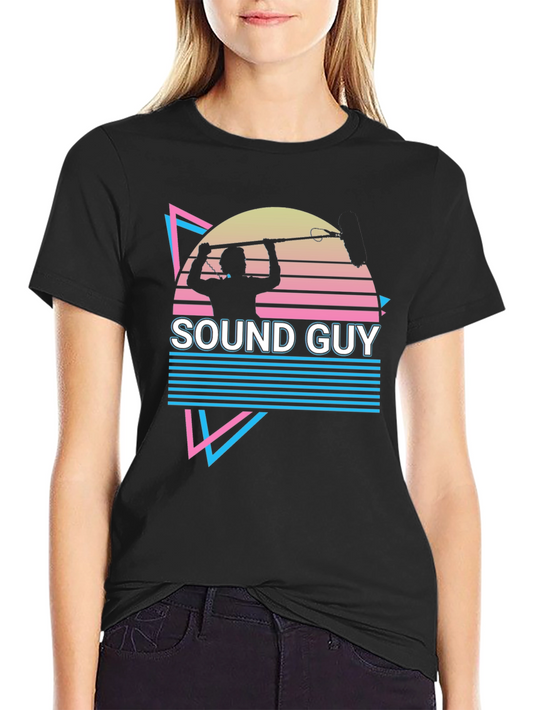 Sound Guy Retro Graphic T-Shirt - Boom Mic Operator Tee