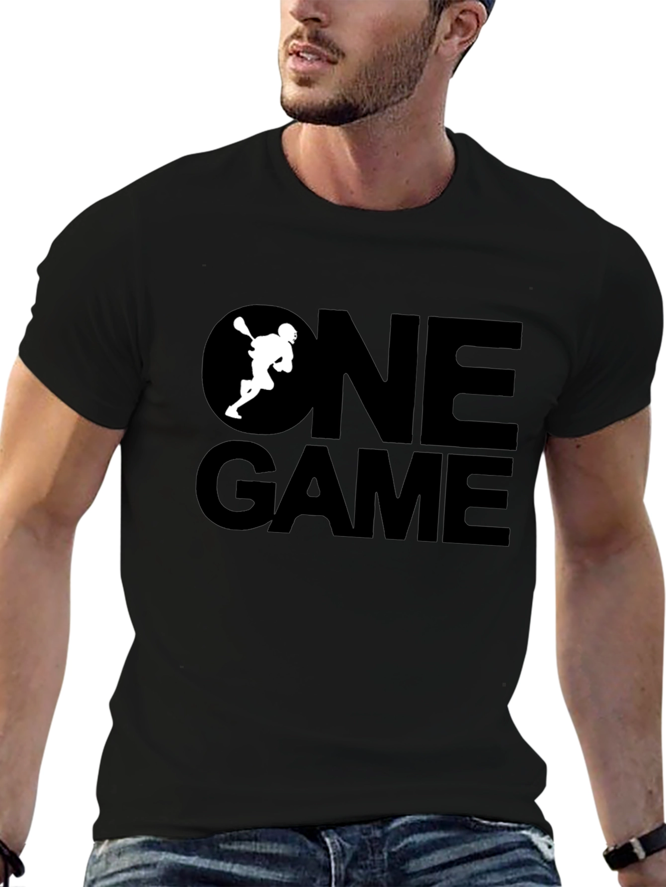 One Game Lacrosse Graphic Tee - Black
